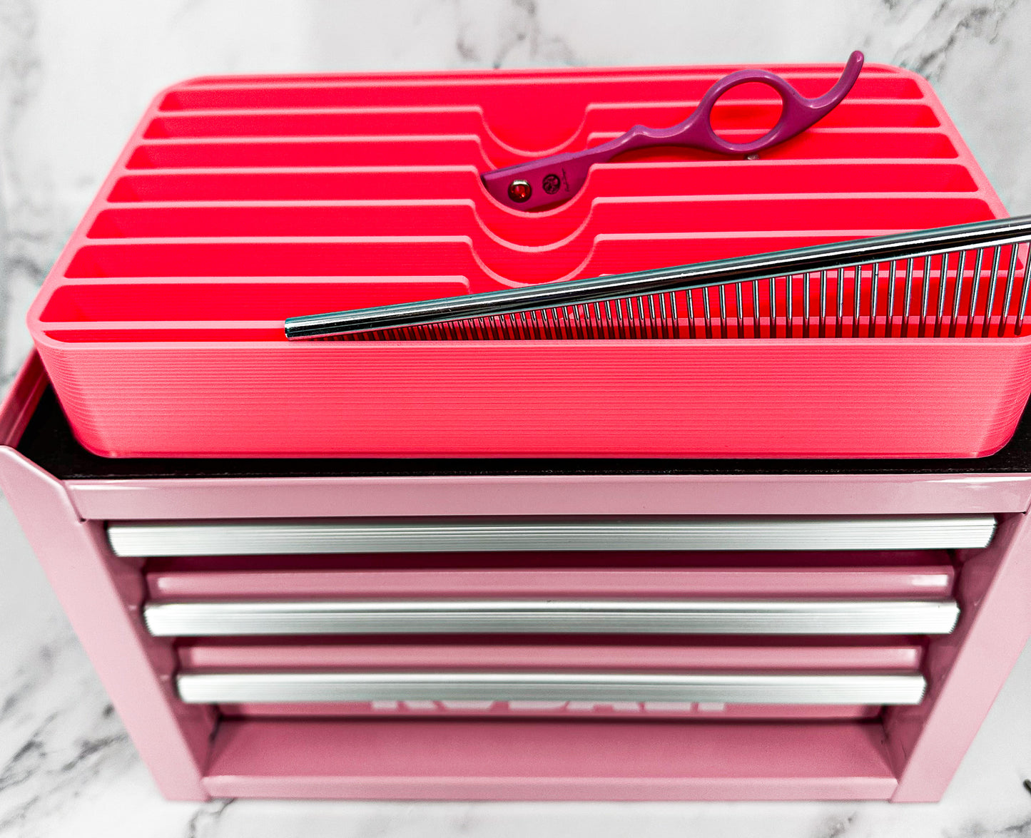 Kobalt Mini Toolbox Top Organizer (Two Drawer w/Lid and Three Drawer)- Mini Sarabi- Holds 7 Shears and 2 Greyhound combs