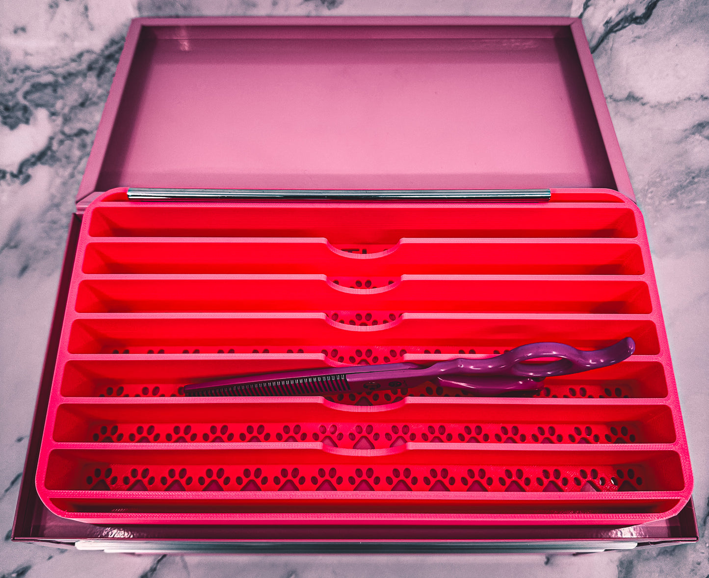Kobalt Mini Toolbox Top Organizer (Two Drawer w/Lid and Three Drawer)- Mini Sarabi- Holds 7 Shears and 2 Greyhound combs