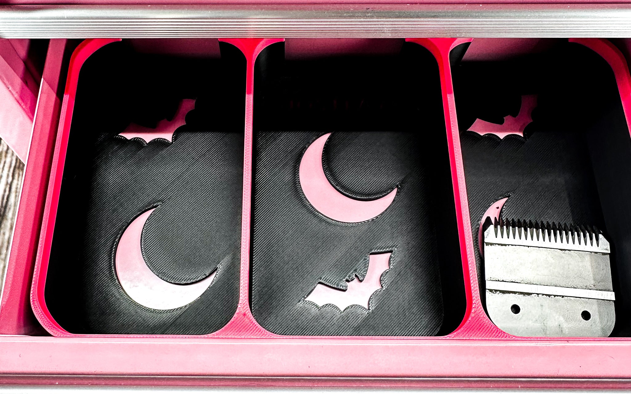 Kobalt Mini Toolbox-Dog Grooming Toolbox Insert Bundle *Halloween-Gothic Black and Pink* | Holds Scissors, Standard Blades and more