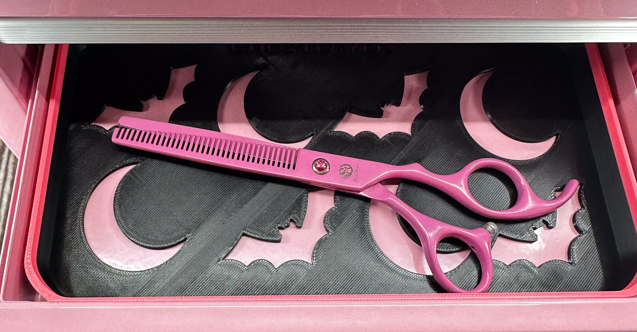 Kobalt Mini Toolbox-Dog Grooming Toolbox Insert Bundle *Halloween-Gothic Black and Pink* | Holds Scissors, Standard Blades and more