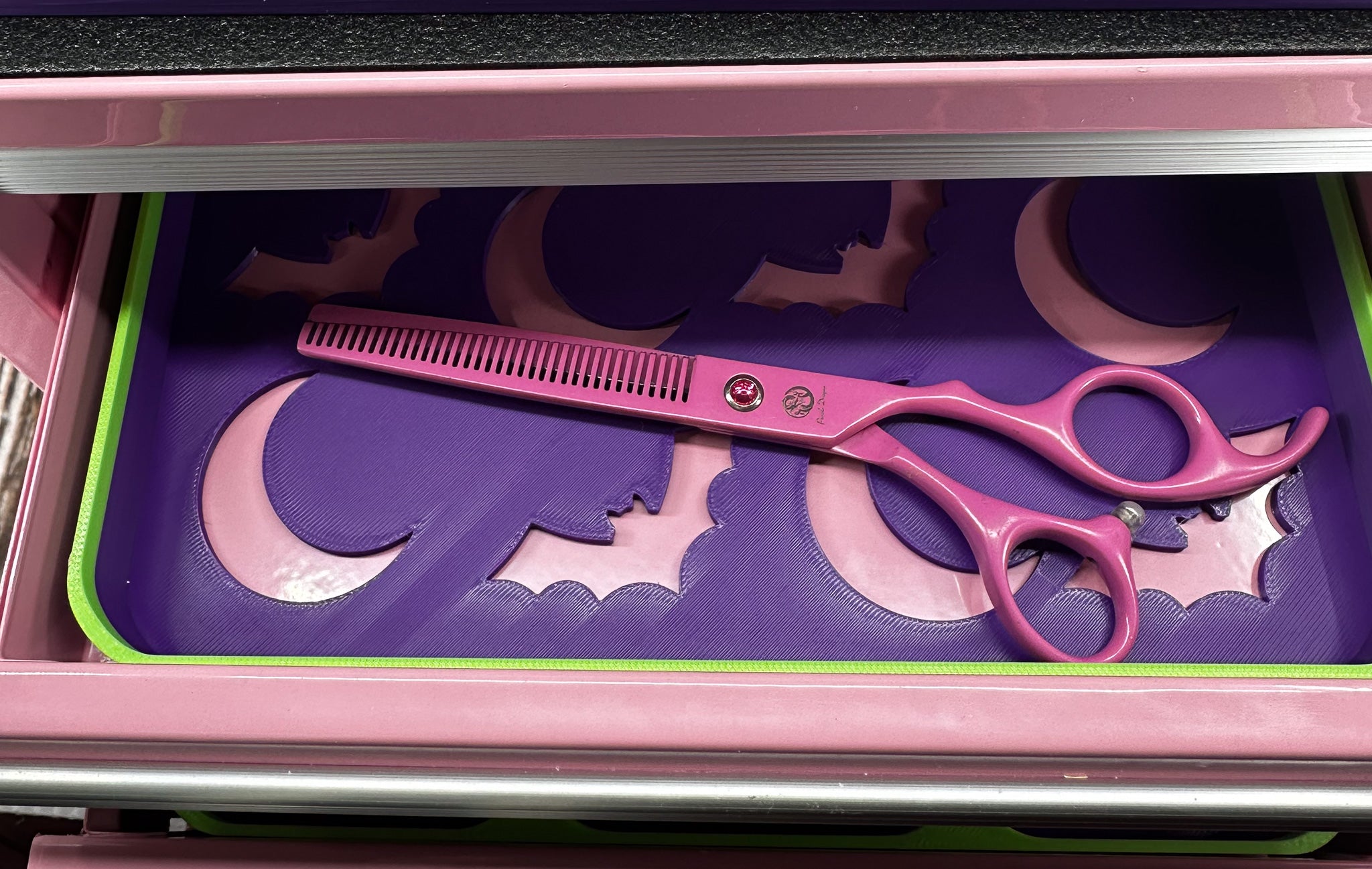 Kobalt Mini Toolbox-Dog Grooming Toolbox Insert Bundle *Halloween-Ghastly Green and Purple* | Holds Scissors, Standard Blades and more