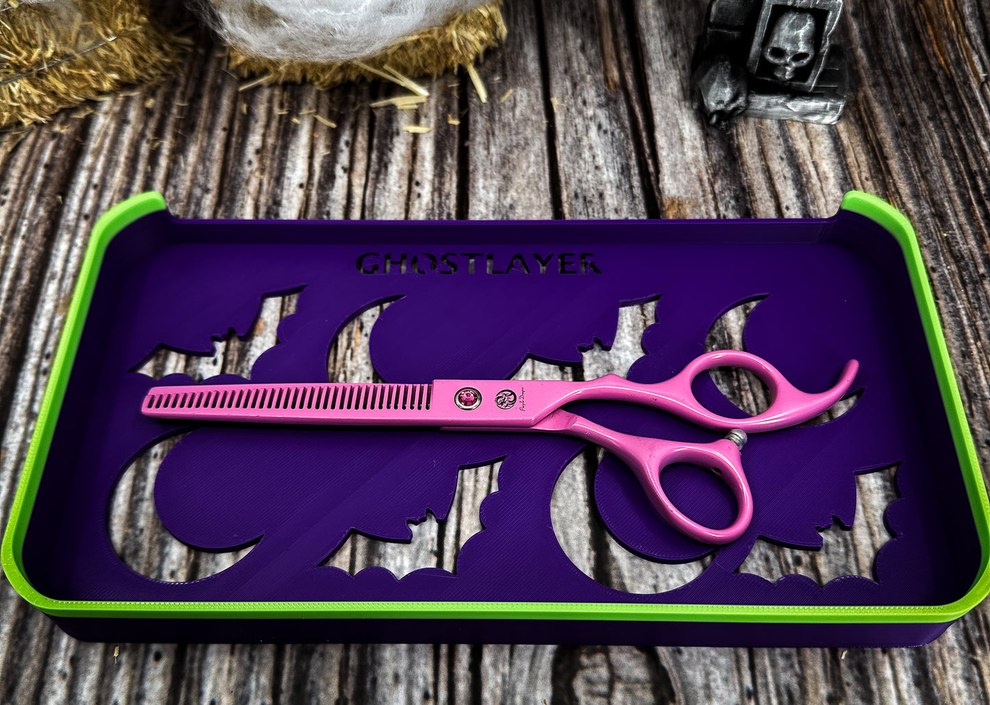 Kobalt Mini Toolbox-Dog Grooming Toolbox Insert Bundle *Halloween-Ghastly Green and Purple* | Holds Scissors, Standard Blades and more