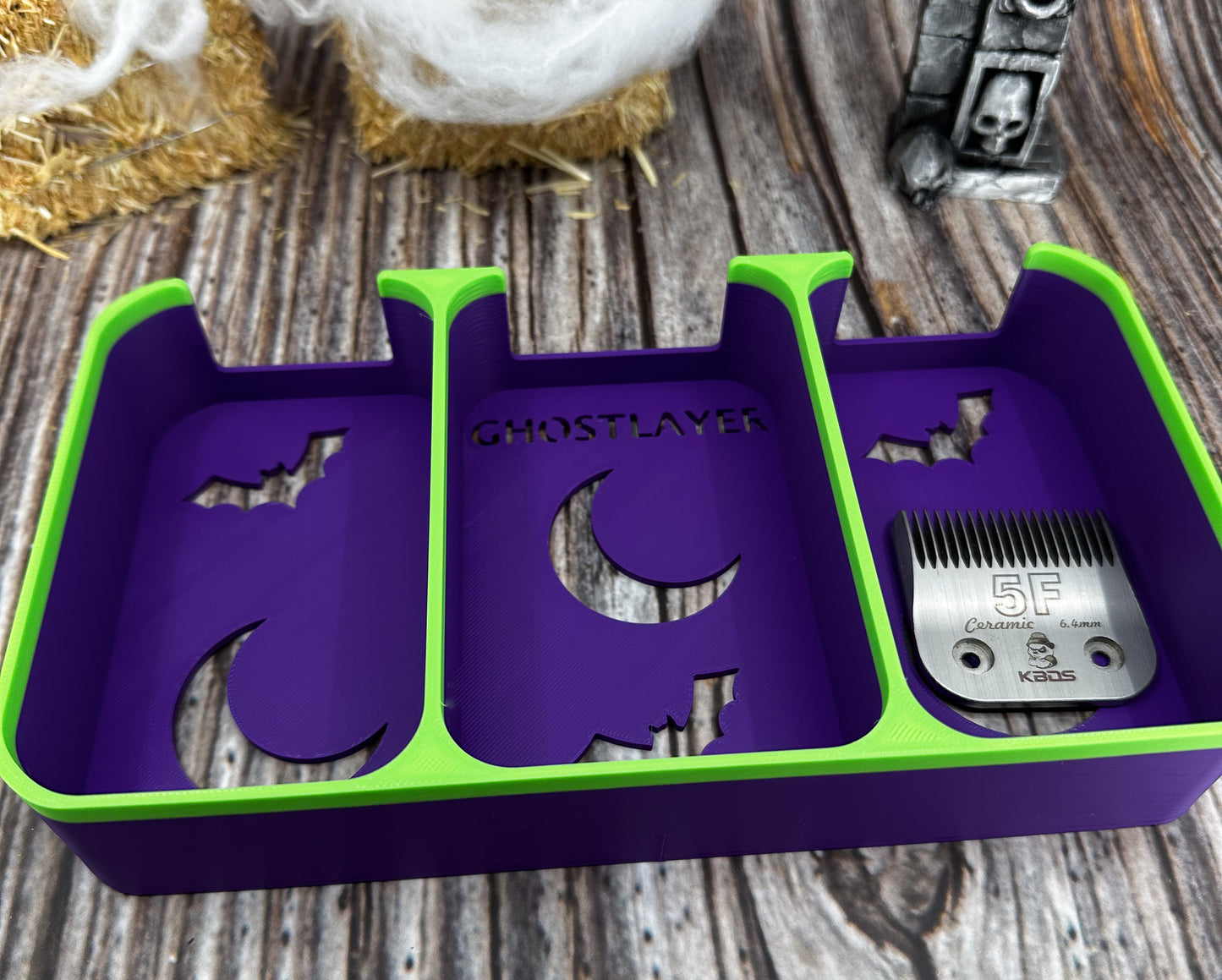 Kobalt Mini Toolbox-Dog Grooming Toolbox Insert Bundle *Halloween-Ghastly Green and Purple* | Holds Scissors, Standard Blades and more