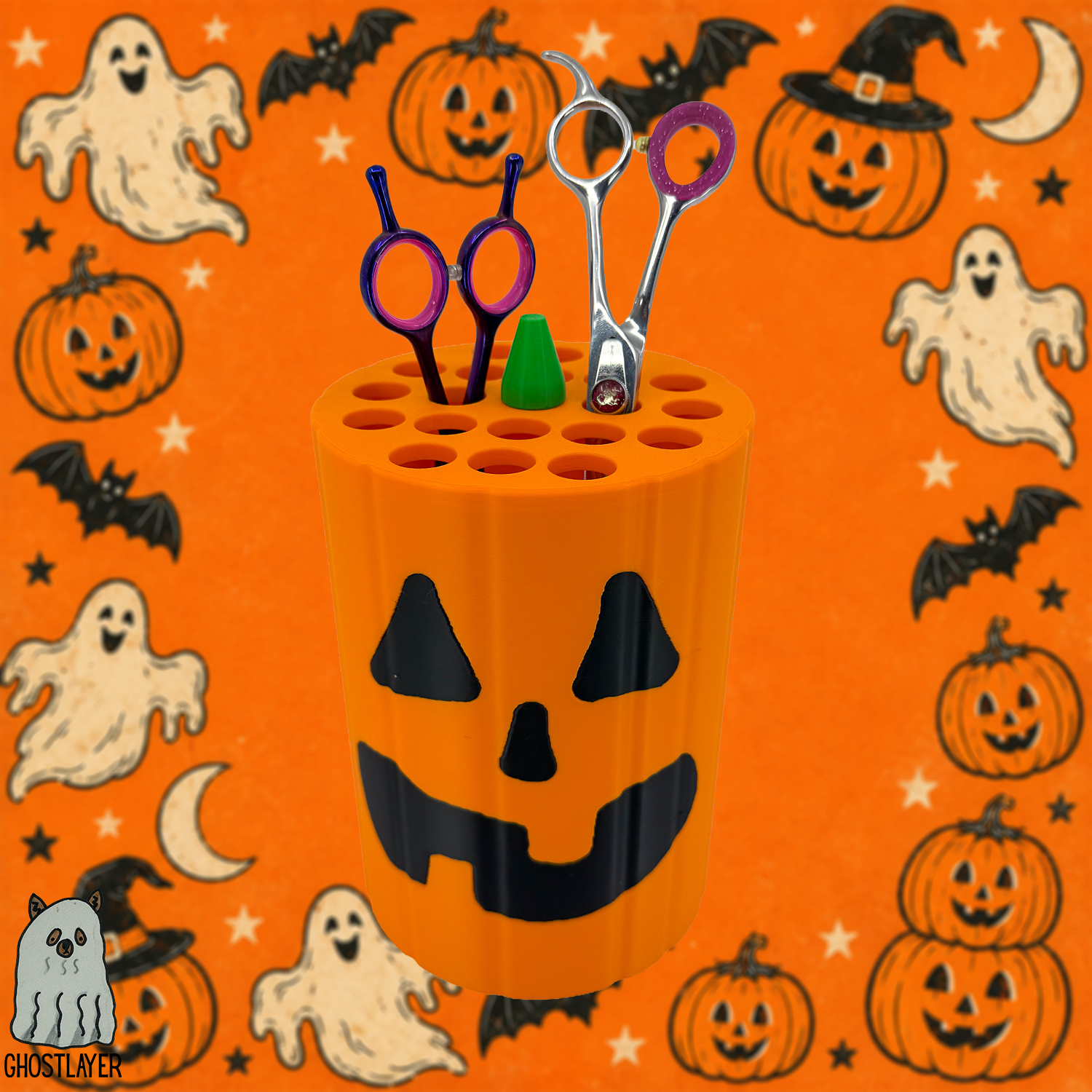 Pumpkin Pete- Dog Grooming Scissor Holder- Holds 21
