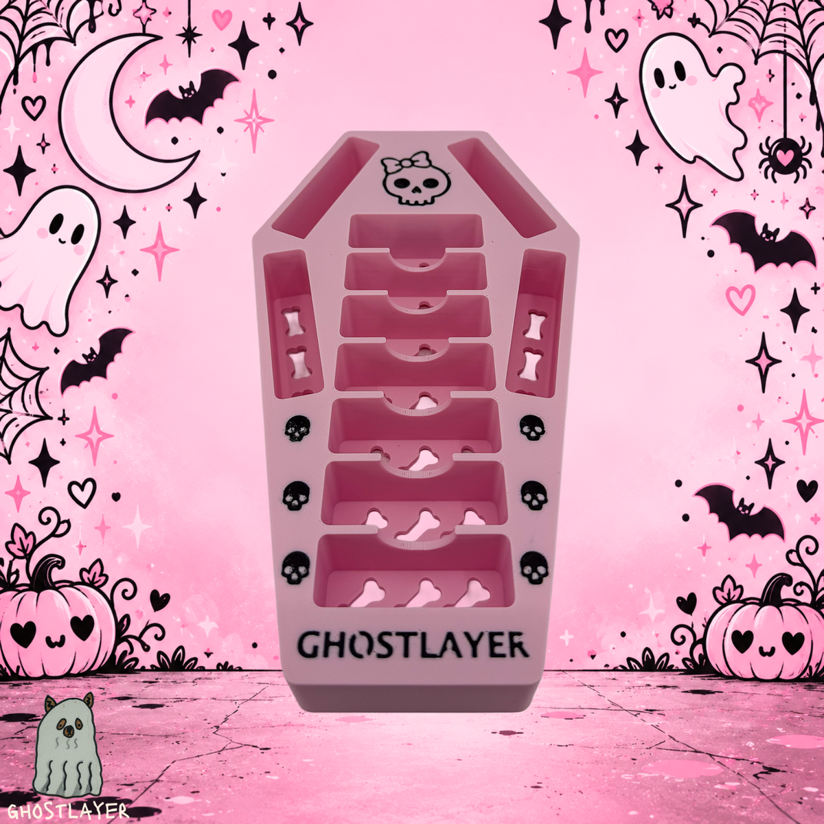 *Coquette Halloween* Blade Coffin - Dog Grooming Standard & Wide Size Clipper Blade Holder | Holds 7 Standard Blades and 4 Wide