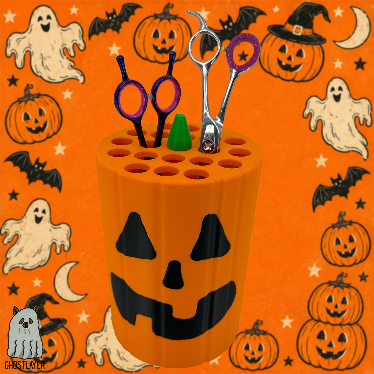 Pumpkin Pete- Dog Grooming Scissor Holder- Holds 21