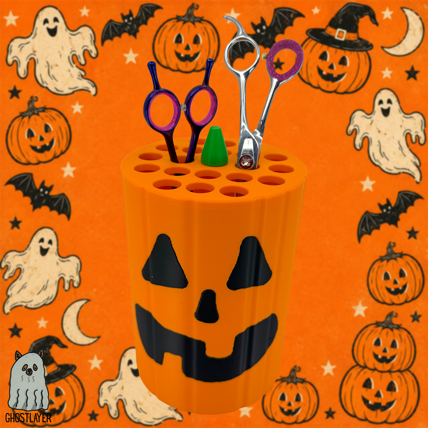 Pumpkin Pete- Dog Grooming Scissor Holder- Holds 21