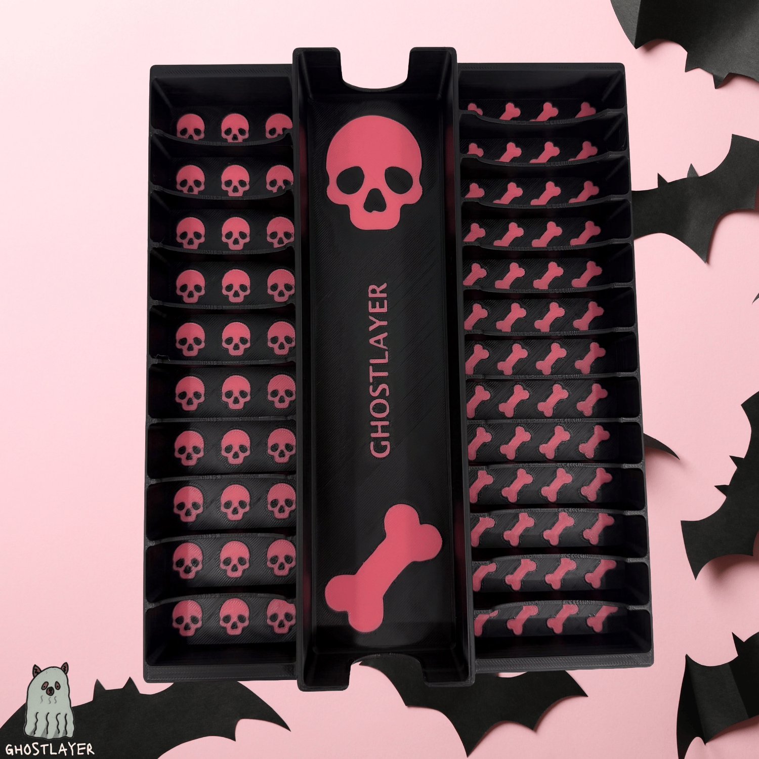 Drawerganizer *Halloween* Blade/Clipper Combo Toolbox Drawer Organizer- Holds 1 Clipper, 10 Standard, 13 Wide *Gothic Black and Pink*