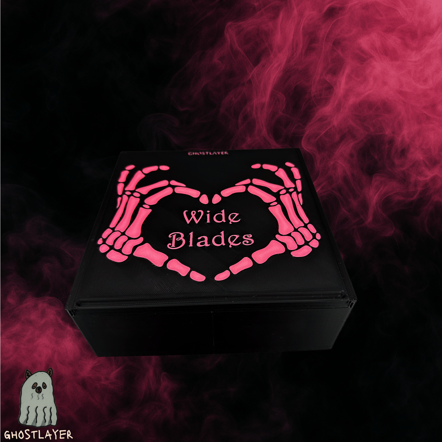 The BoneBloom *Wide Blade* Coffer- *Wide* Dog Grooming Standard Size Clipper Blade Holder with Lid | up to 16 |