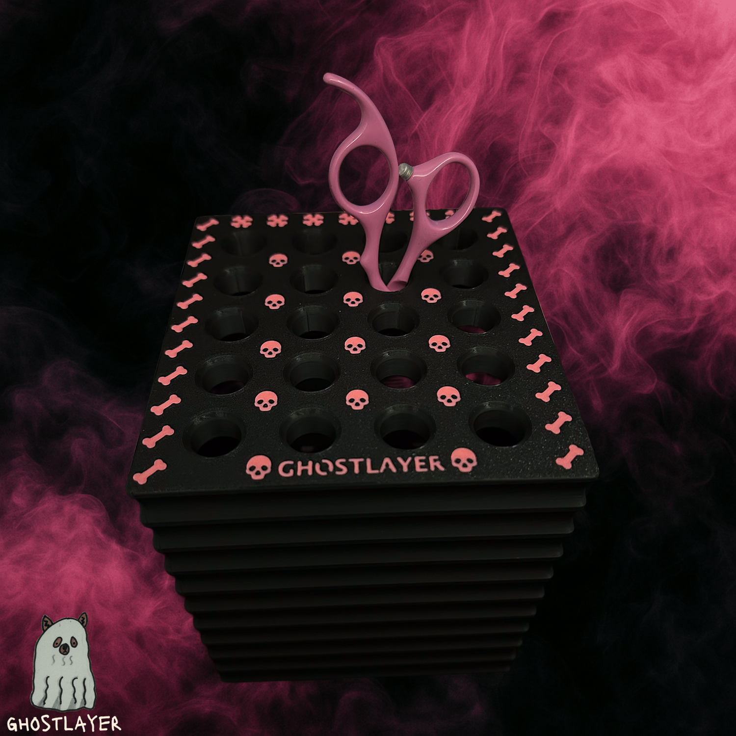 The Rosethorn Shear Rest -Dog Grooming Shear Holder- Holds 20 Shears