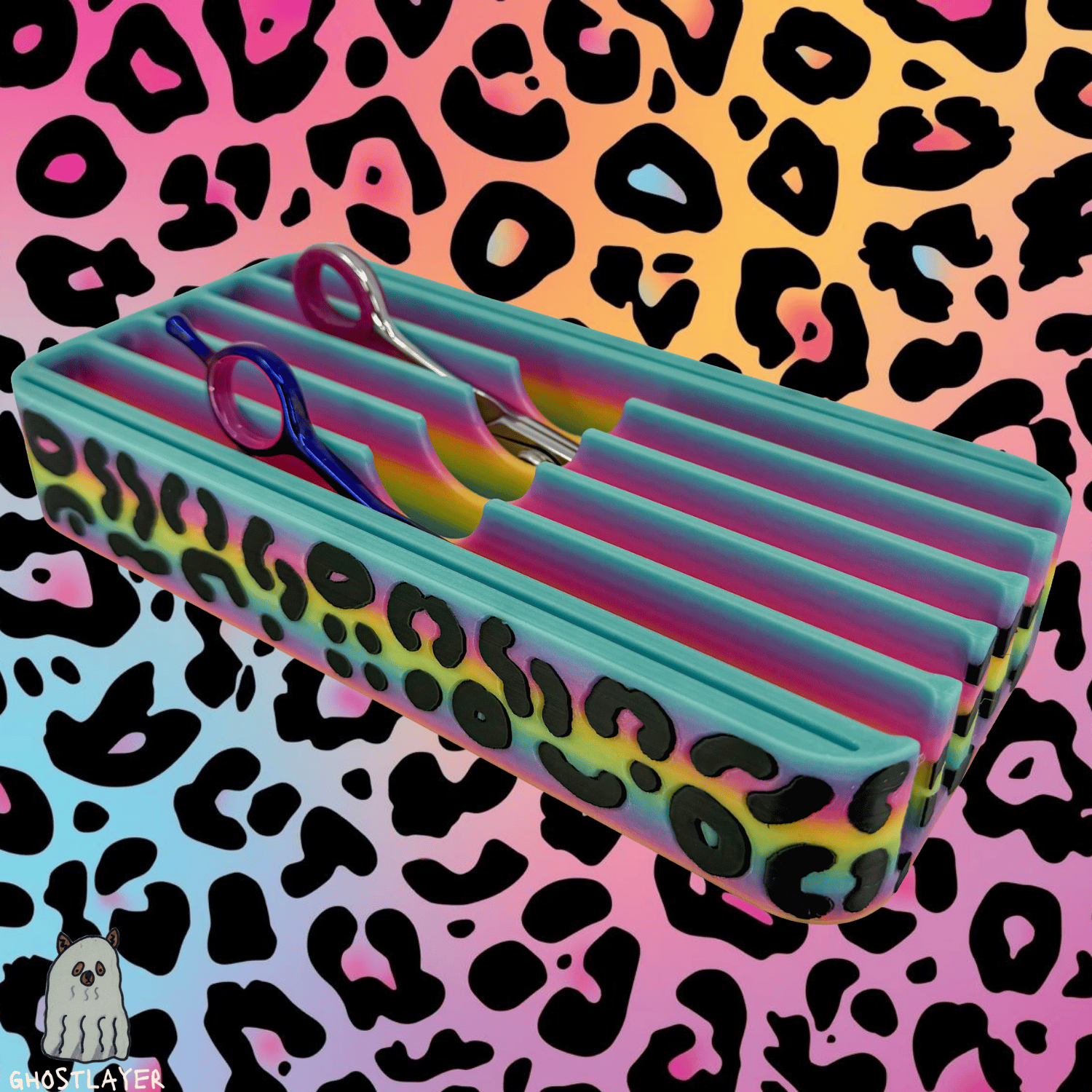 * Leesa Feral* Mini Sarabi V2 - Lay Flat Dog Grooming Scissor Holder | Holds 5 Scissors 2 Combs |