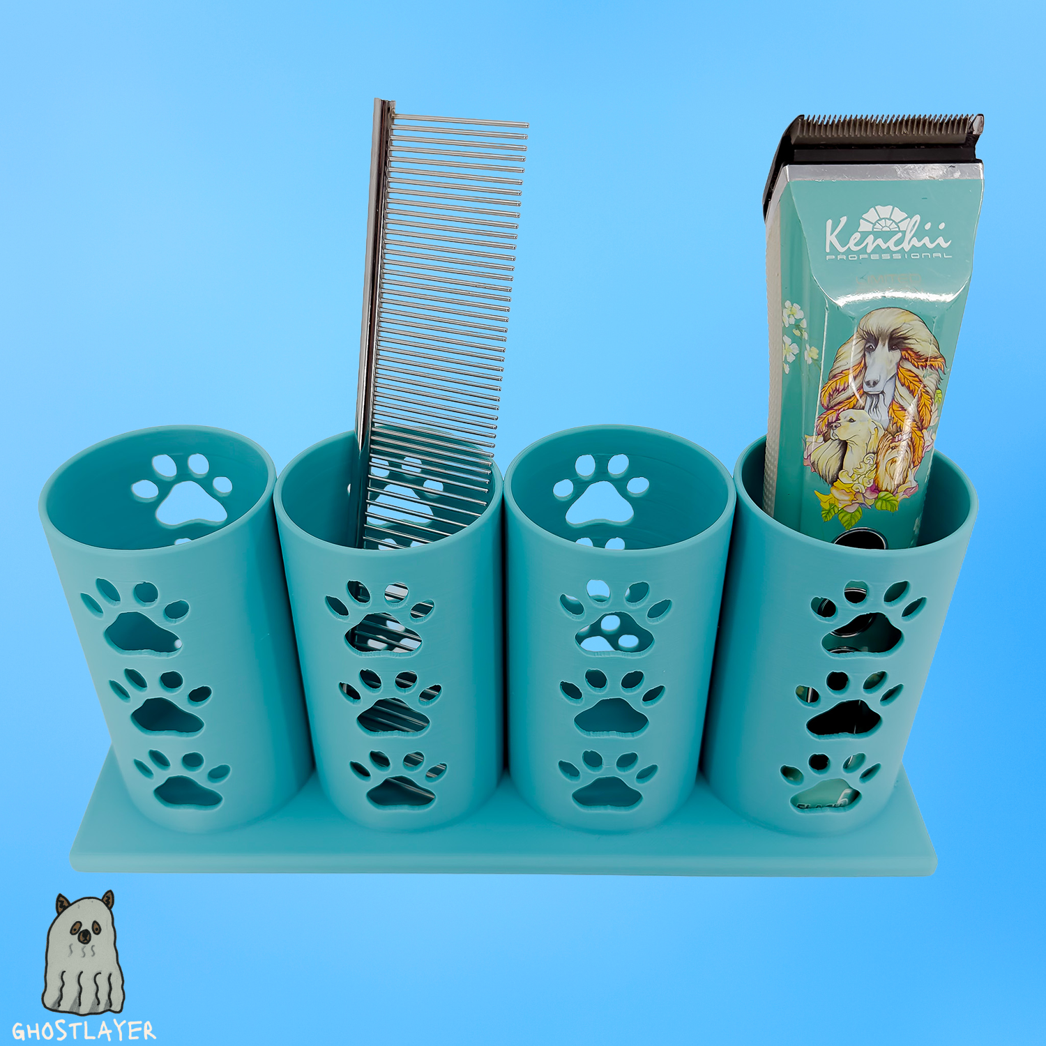 Tube City *Small*-- Dog Grooming Brush, Clipper, Shear or All Around holder. Four 2 inches tubes with base.