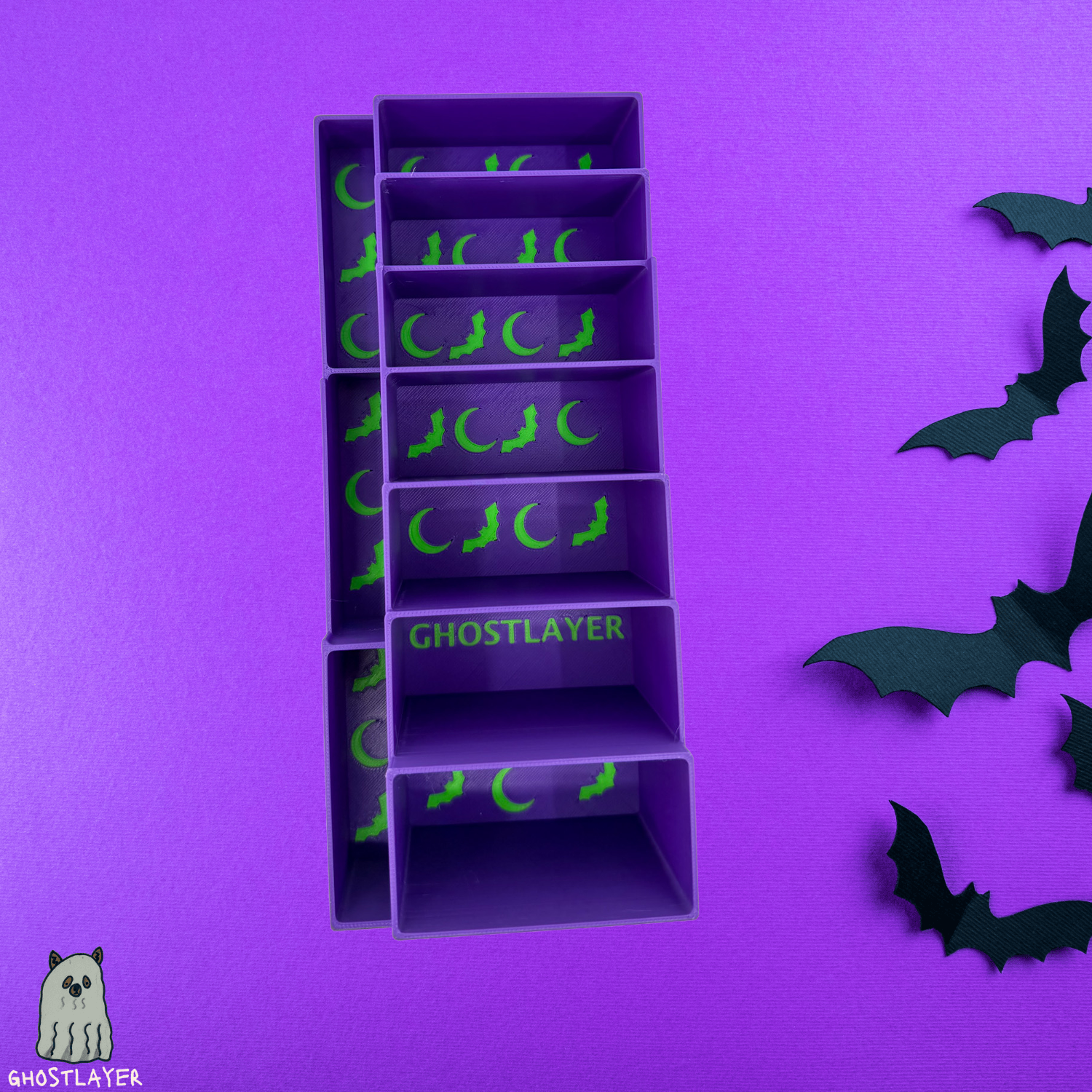 Drawerganizer *Halloween* Zolita WideCombs Low Profile Grooming Comb Toolbox Drawer Organizer- Holds 10 *Full Set**Ghastly Green and Purple*