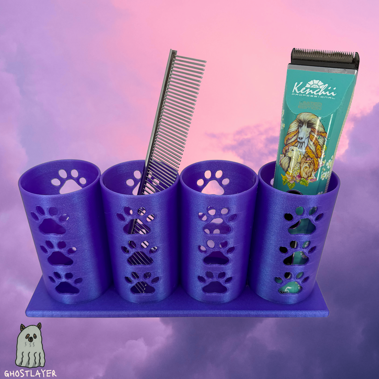 Tube City *Small*-- Dog Grooming Brush, Clipper, Shear or All Around holder. Four 2 inches tubes with base.