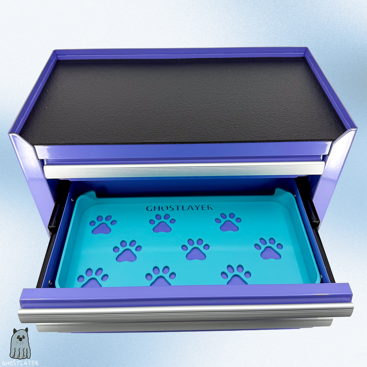 Kobalt Mini Toolbox Middle Drawer Organizer (Two Drawer w/Lid and Three Drawer)- Dog Grooming Toolbox Organizing Tray (Open)