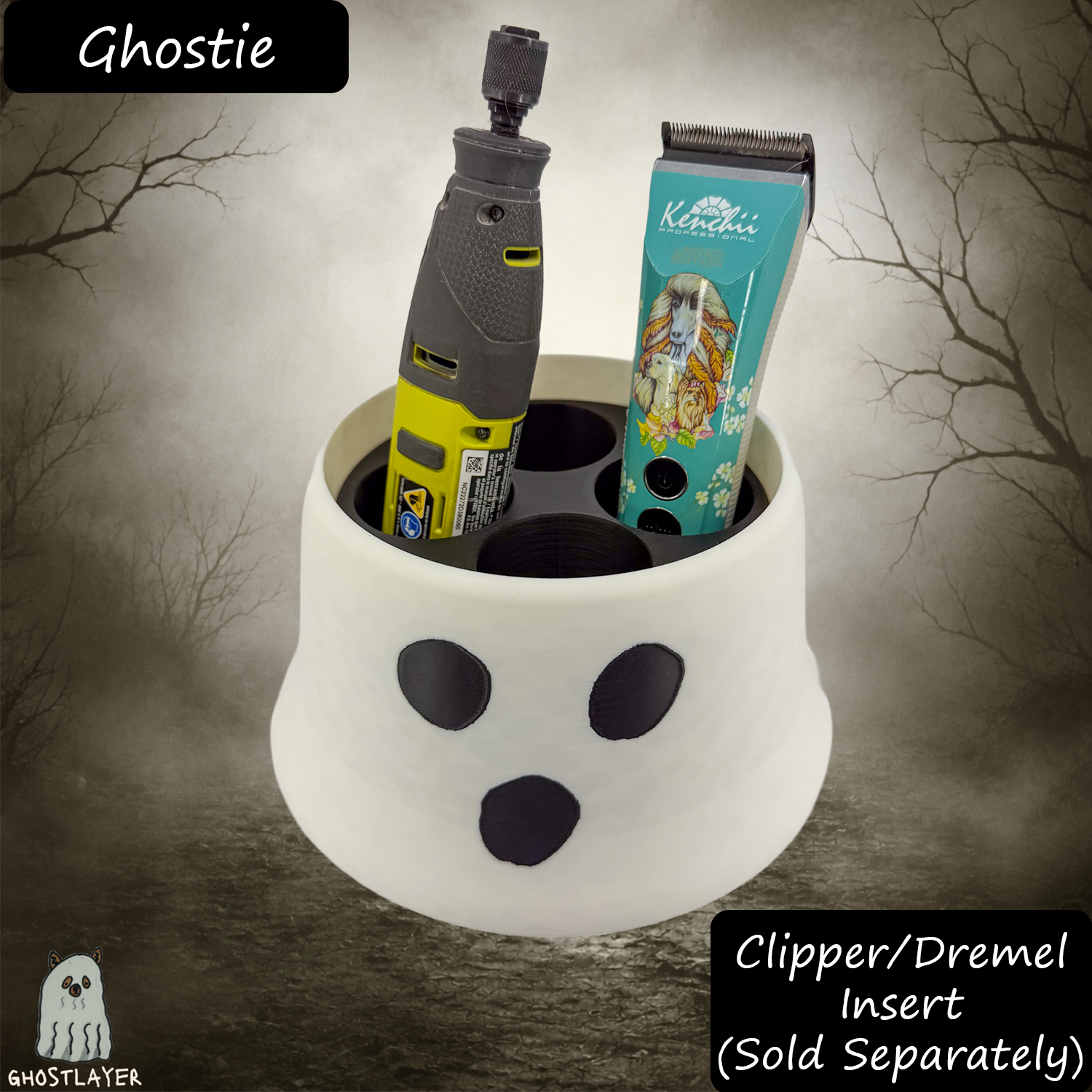 The Groomie (Ghostie) โ Modular Tabletop Grooming Organizer (Outer Shell Only)