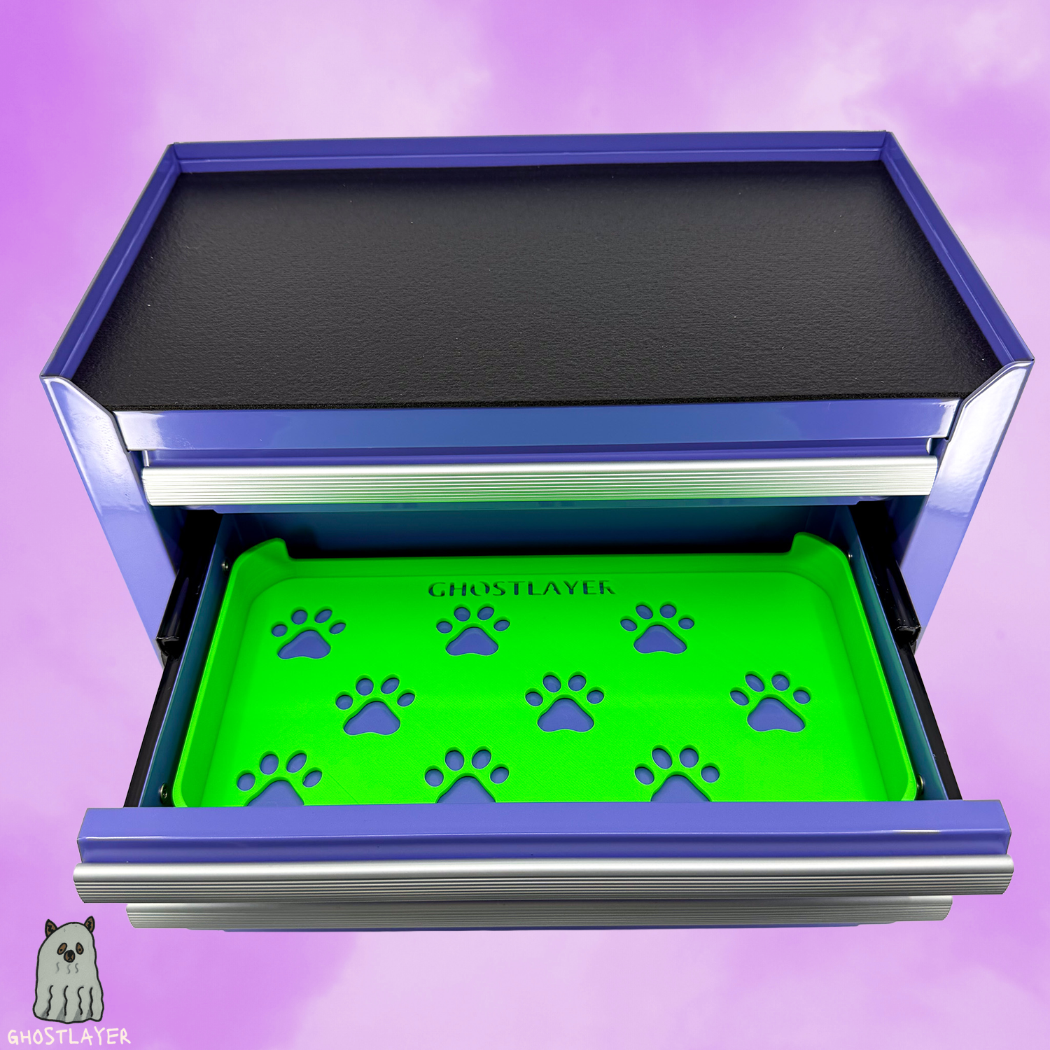 Kobalt Mini Toolbox Middle Drawer Organizer (Two Drawer w/Lid and Three Drawer)- Dog Grooming Toolbox Organizing Tray (Open)