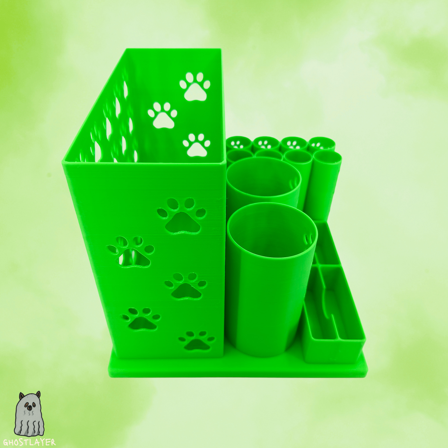 The Mutt-- Dog Grooming Brush Holder, 8 Scissors, 2 Standard Blades, 2 Wide Blades and 2 Clippers | Large Size |