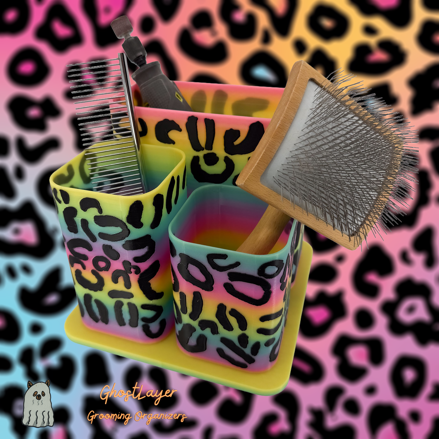 The Feral Yorkie--Dog Grooming Brush Holder, Simple organizer | Medium Size |