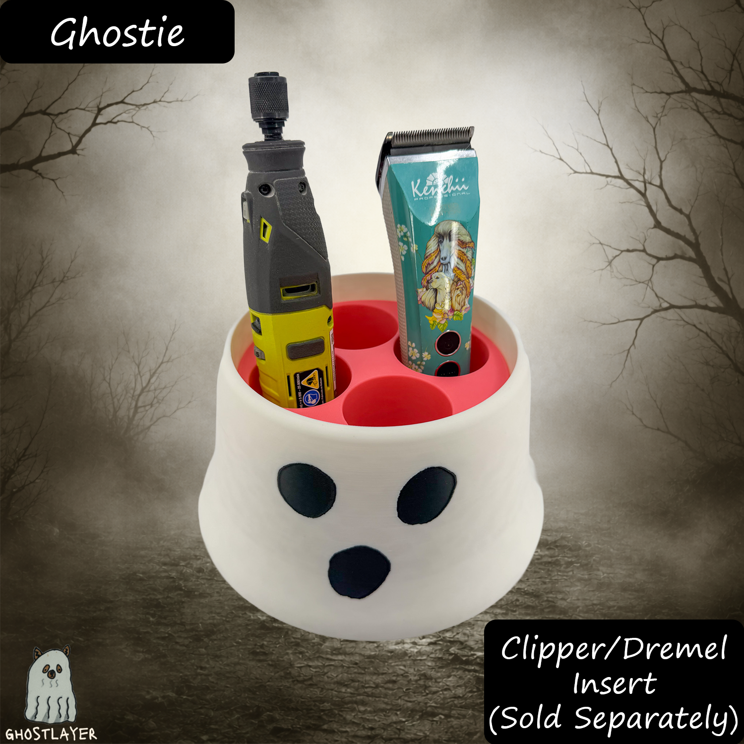 The Groomie (Ghostie) โ Modular Tabletop Grooming Organizer (Outer Shell Only)