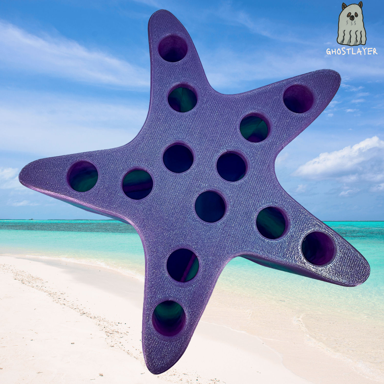 The Starfish- "Under the Sea Collection"- Vertical Dog Grooming Scissor Holder— 13 pairs, Simple organizer |