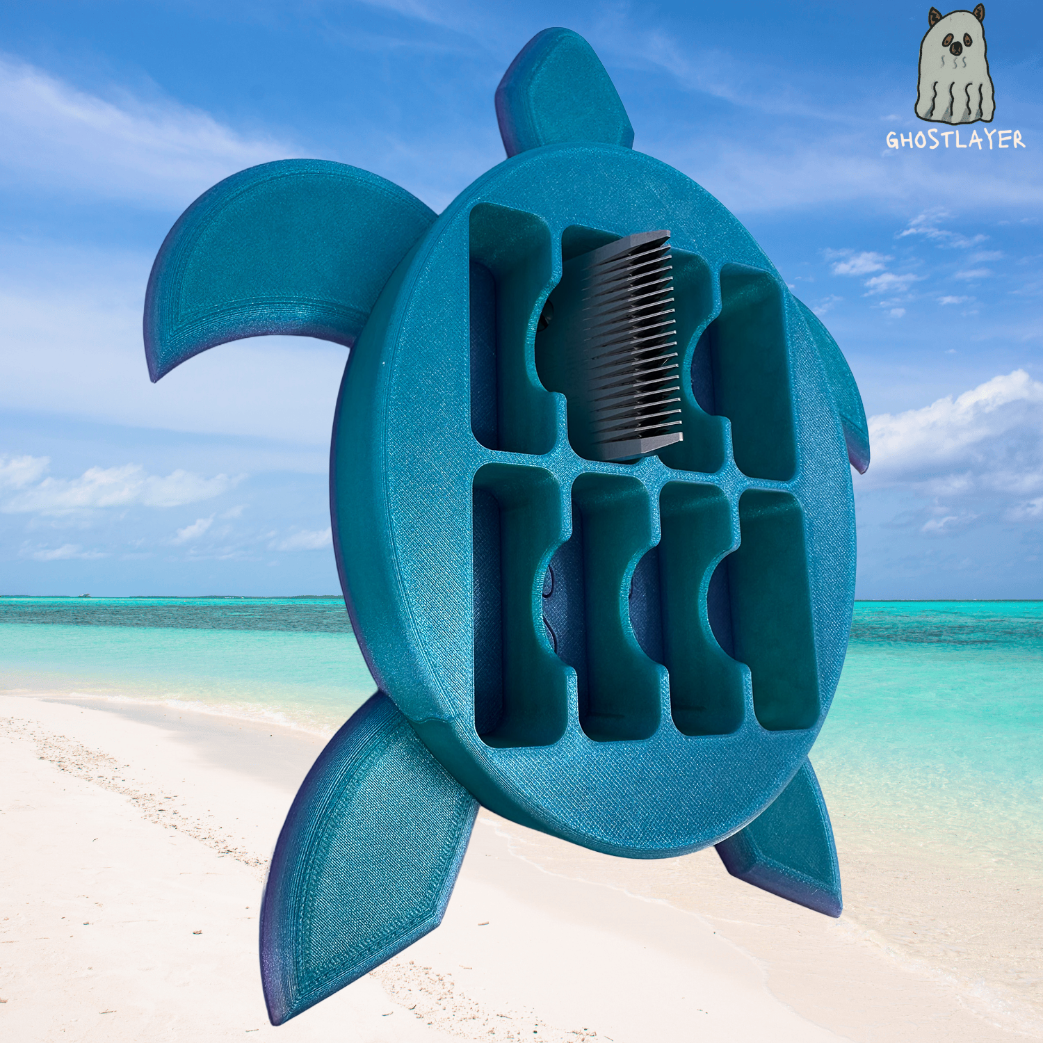 The Sea Turtle "Under the Sea Collection" - Dog Grooming Standard Size Clipper Blade Holder | up to 8 |