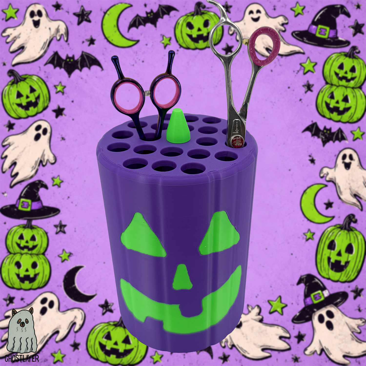 Pumpkin Pete *Alternate Colors*- Dog Grooming Scissor Holder- Holds 21