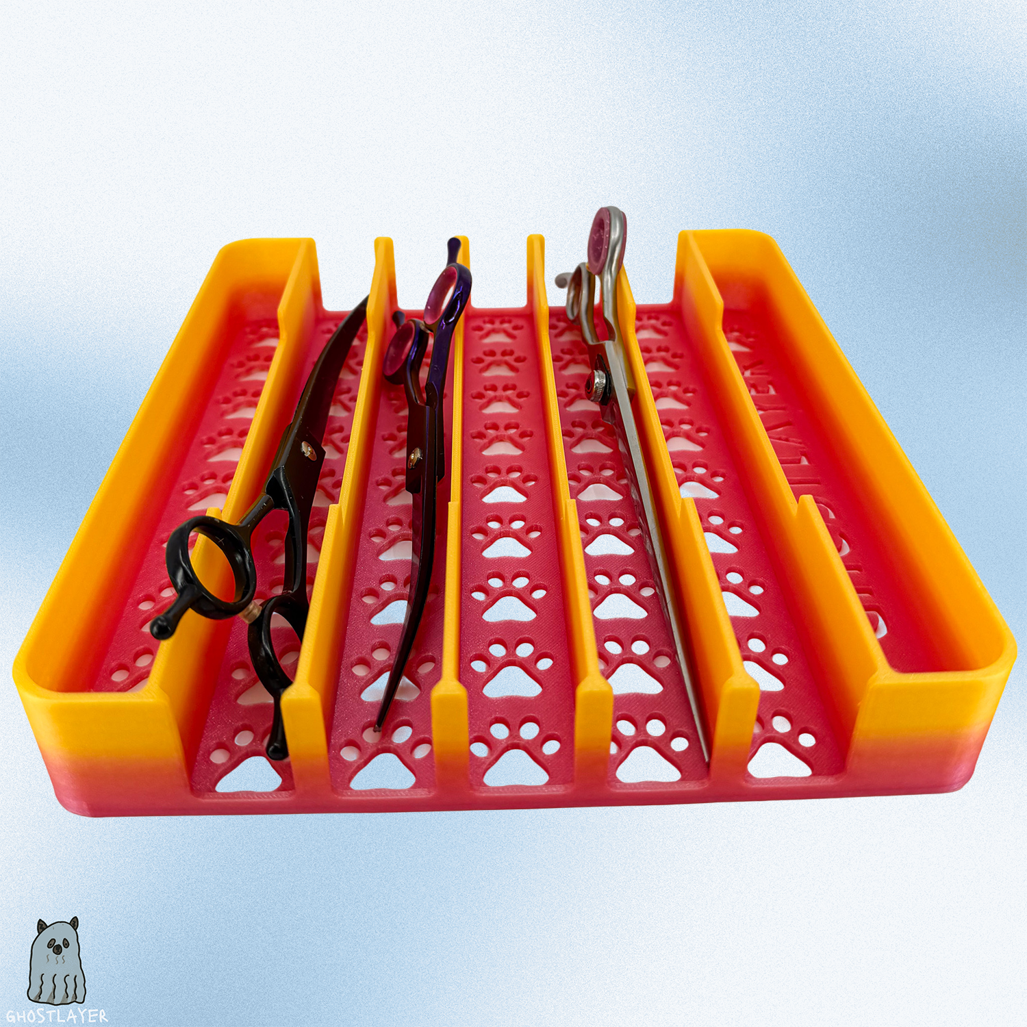 The Pharaoh Hound V2- Large Curved Lay Flat Dog Grooming Scissor Holder | Holds 7 |