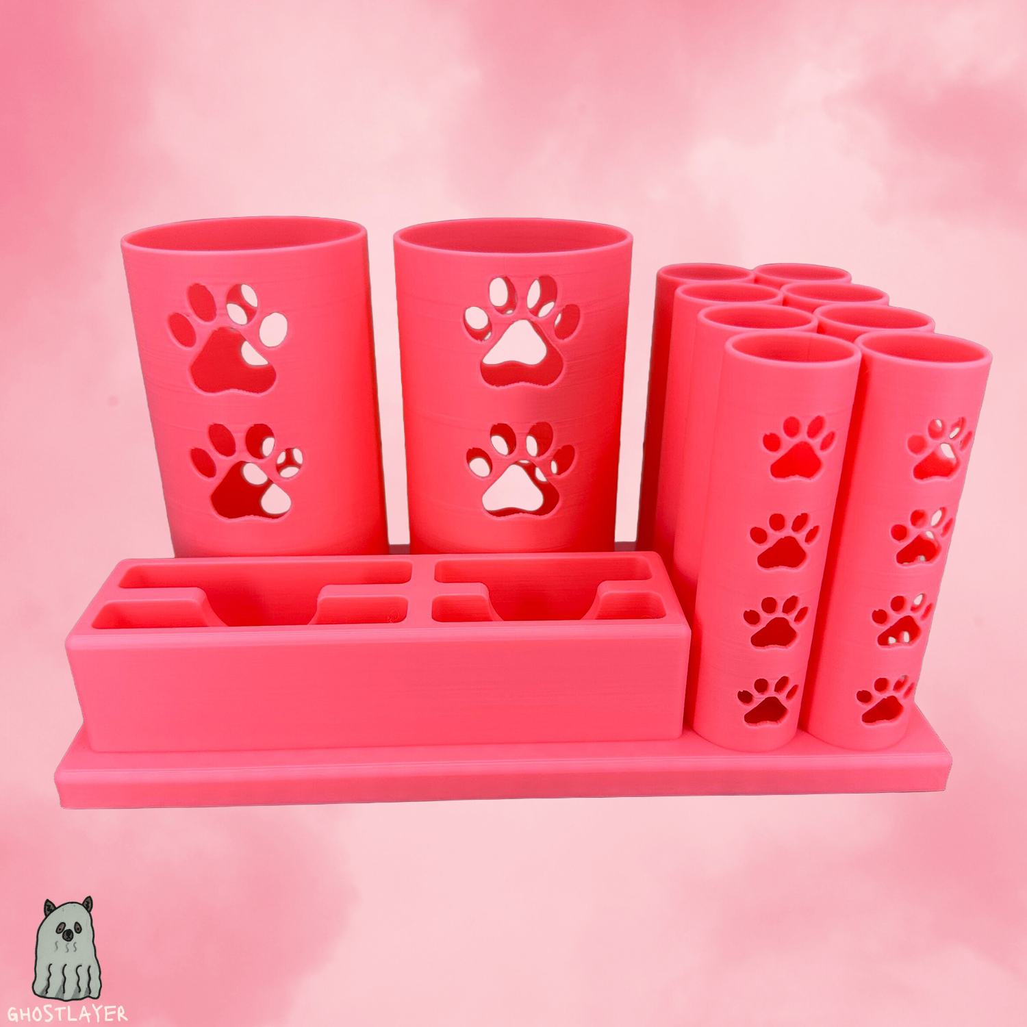 The Mini Mutt-- Dog Grooming Brush Holder, 8 Scissors, 2 Standard Blades, 2 Wide Blades and 2 Clippers