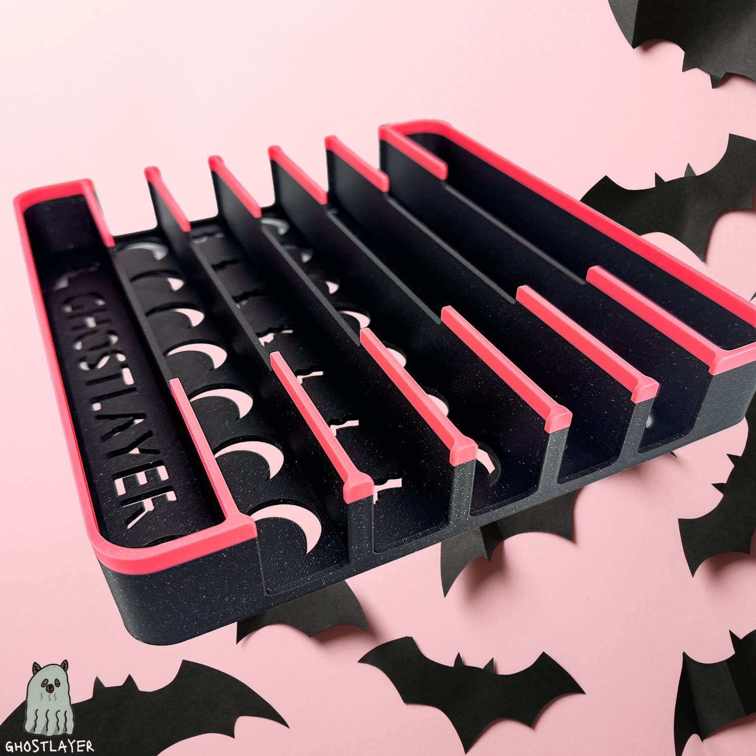 *Halloween* Pharaoh Hound V2 - Large Curved Lay Flat Dog Grooming Scissor Holder | Holds 7 |