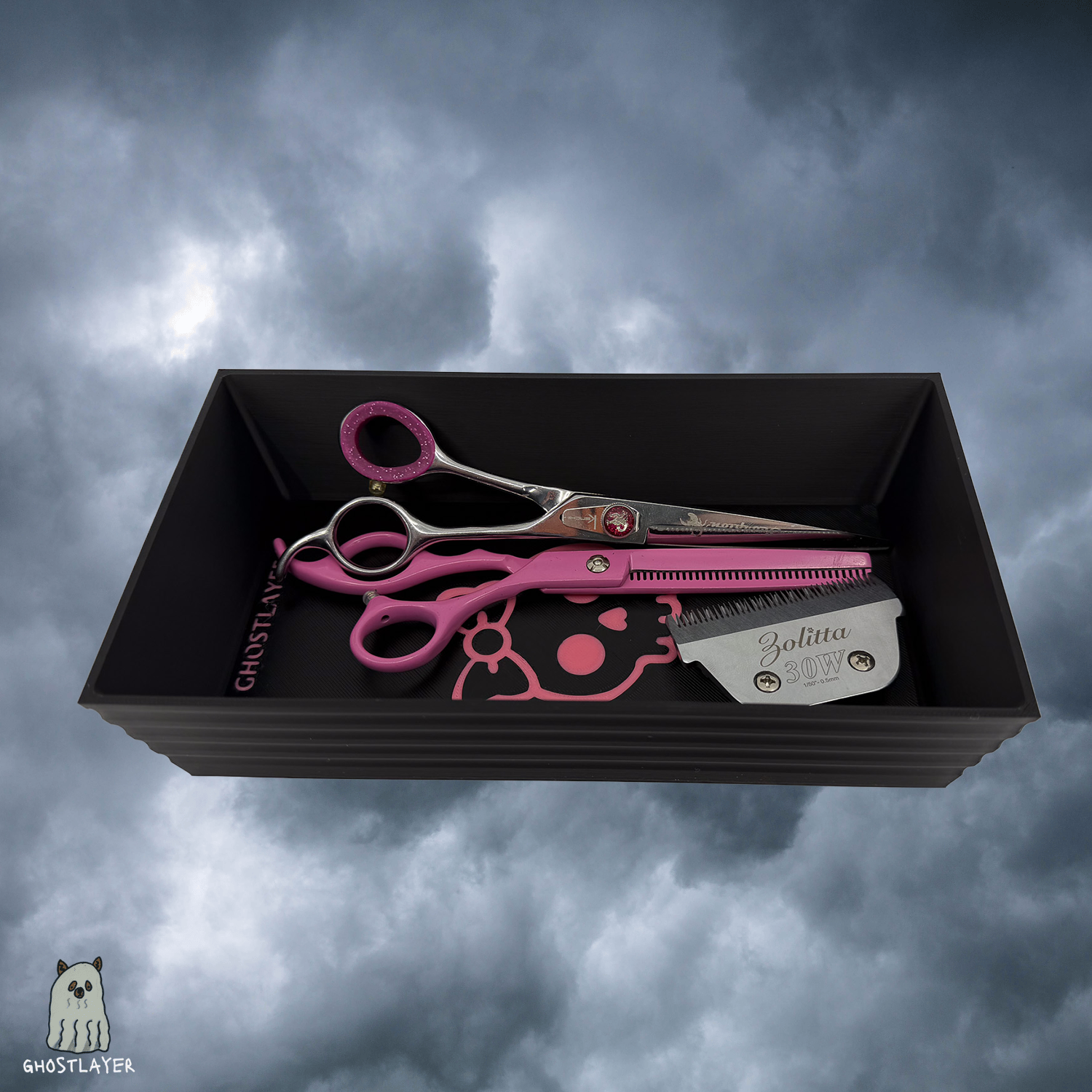 The Pink Skull Platter- Large Dog Grooming Catch all Tray | Simple organizer |