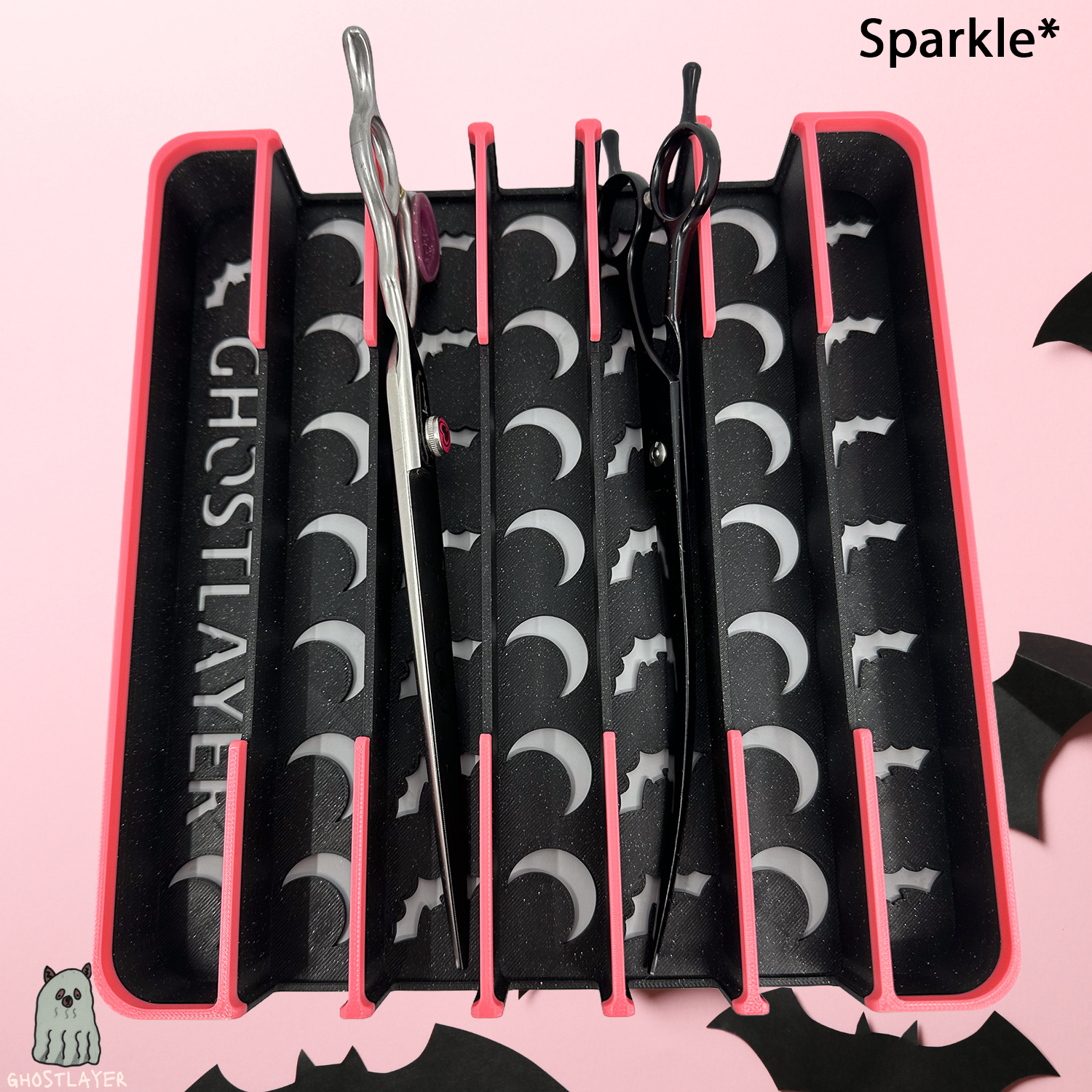 *Halloween* Pharaoh Hound V2 - Large Curved Lay Flat Dog Grooming Scissor Holder | Holds 7 |
