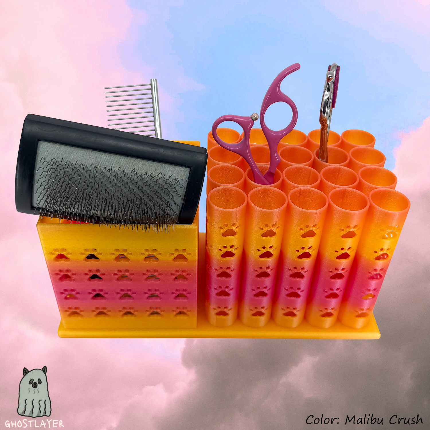 The Akita- XL Dog Grooming Scissor and Brush, Simple organizer | Holds Dog Brushes and 20 Scissors |