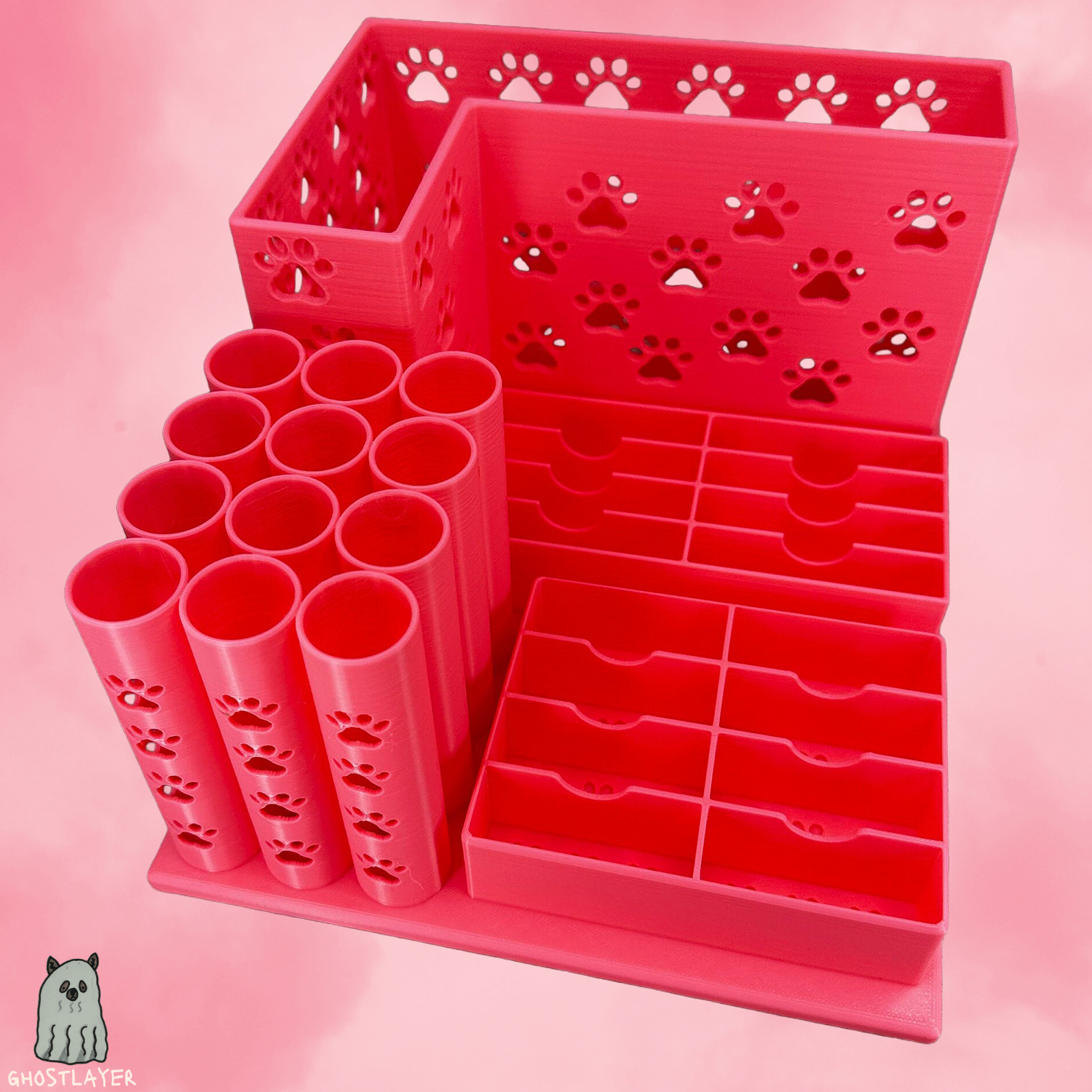 The Great Pyrenees-- Dog Grooming Brush Holder, 12 Scissors, 8 Standard and 8 Wide Blades | Large Size |