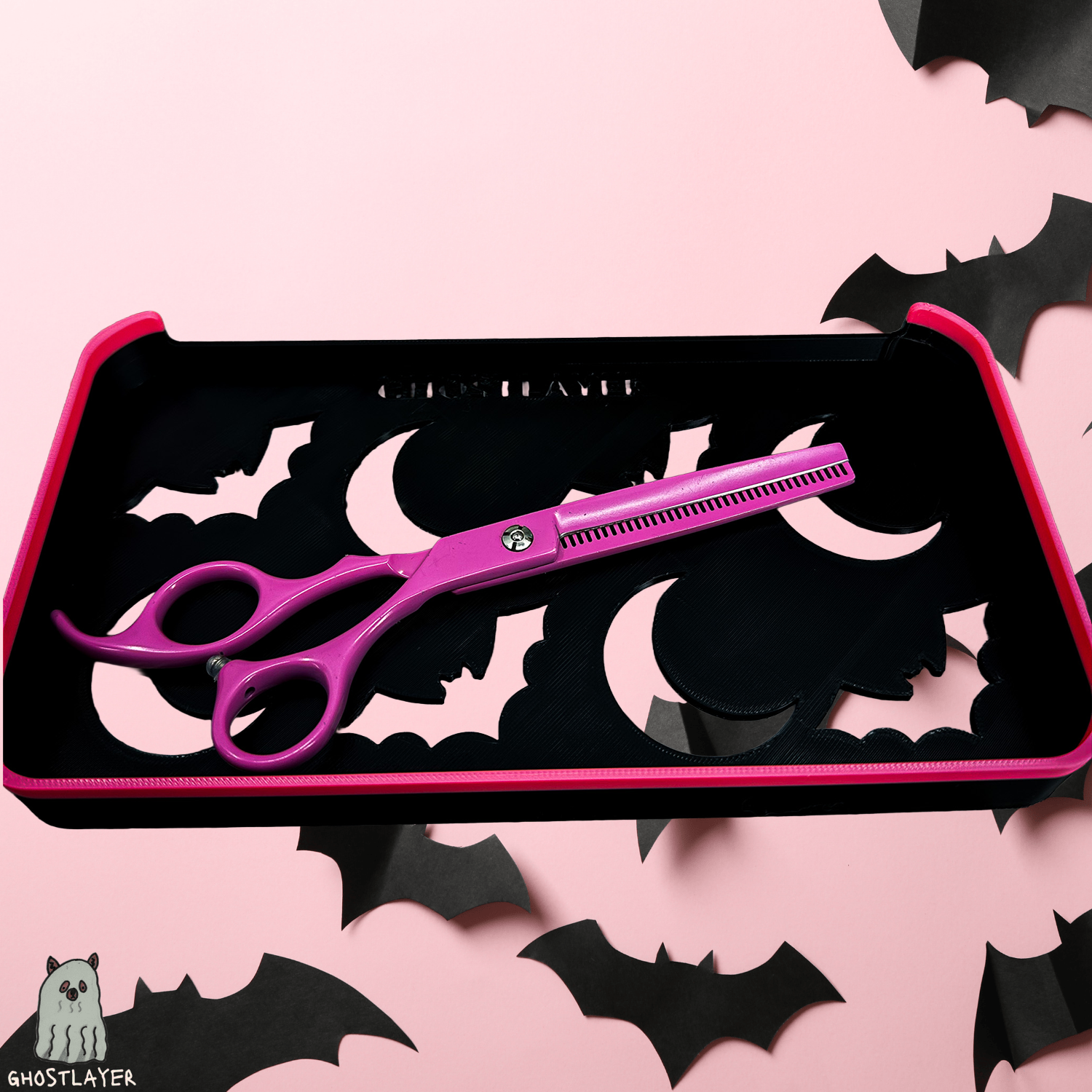 Kobalt Mini Toolbox-Dog Grooming Toolbox Insert Bundle *Halloween-Gothic Black and Pink* | Holds Scissors, Standard Blades and more