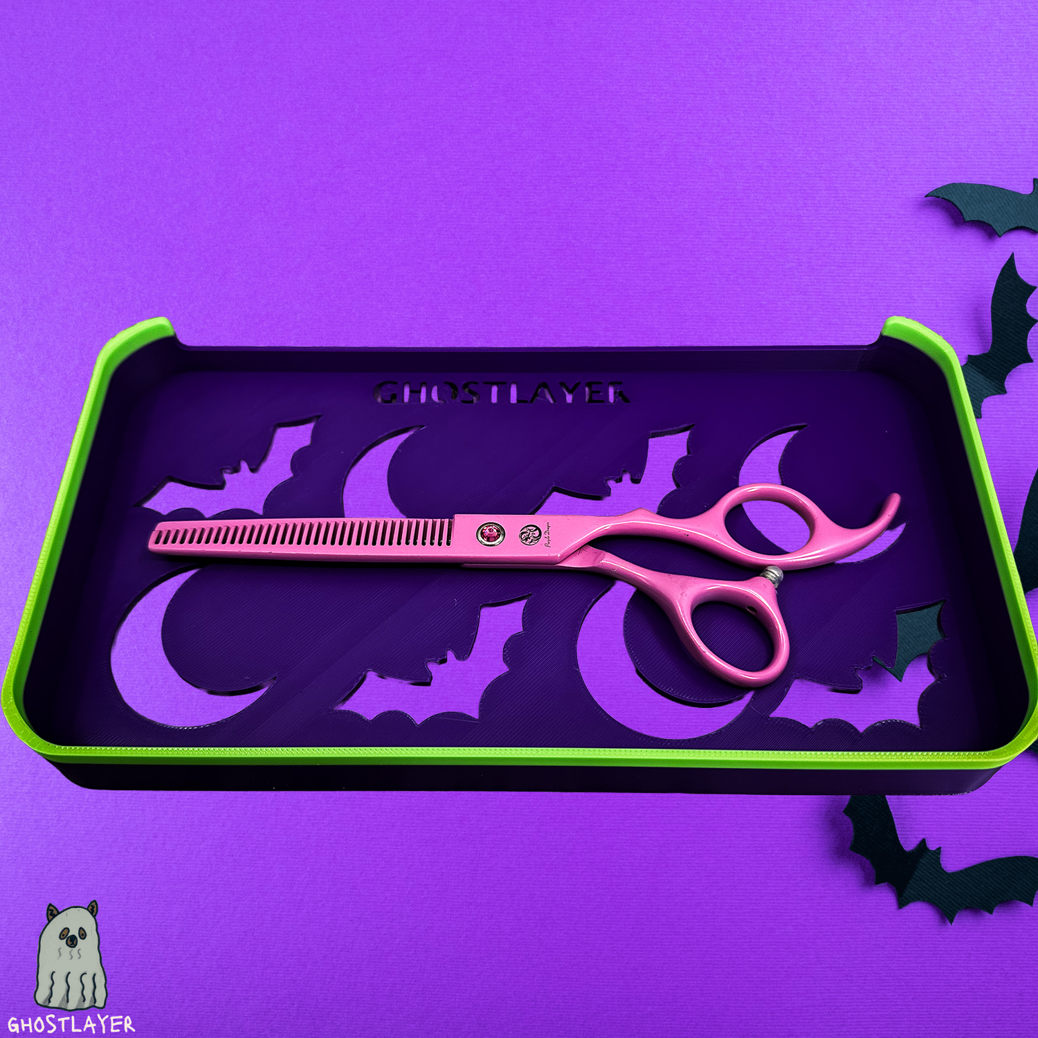 Kobalt Mini Toolbox-Dog Grooming Toolbox Insert Bundle *Halloween-Ghastly Green and Purple* | Holds Scissors, Standard Blades and more