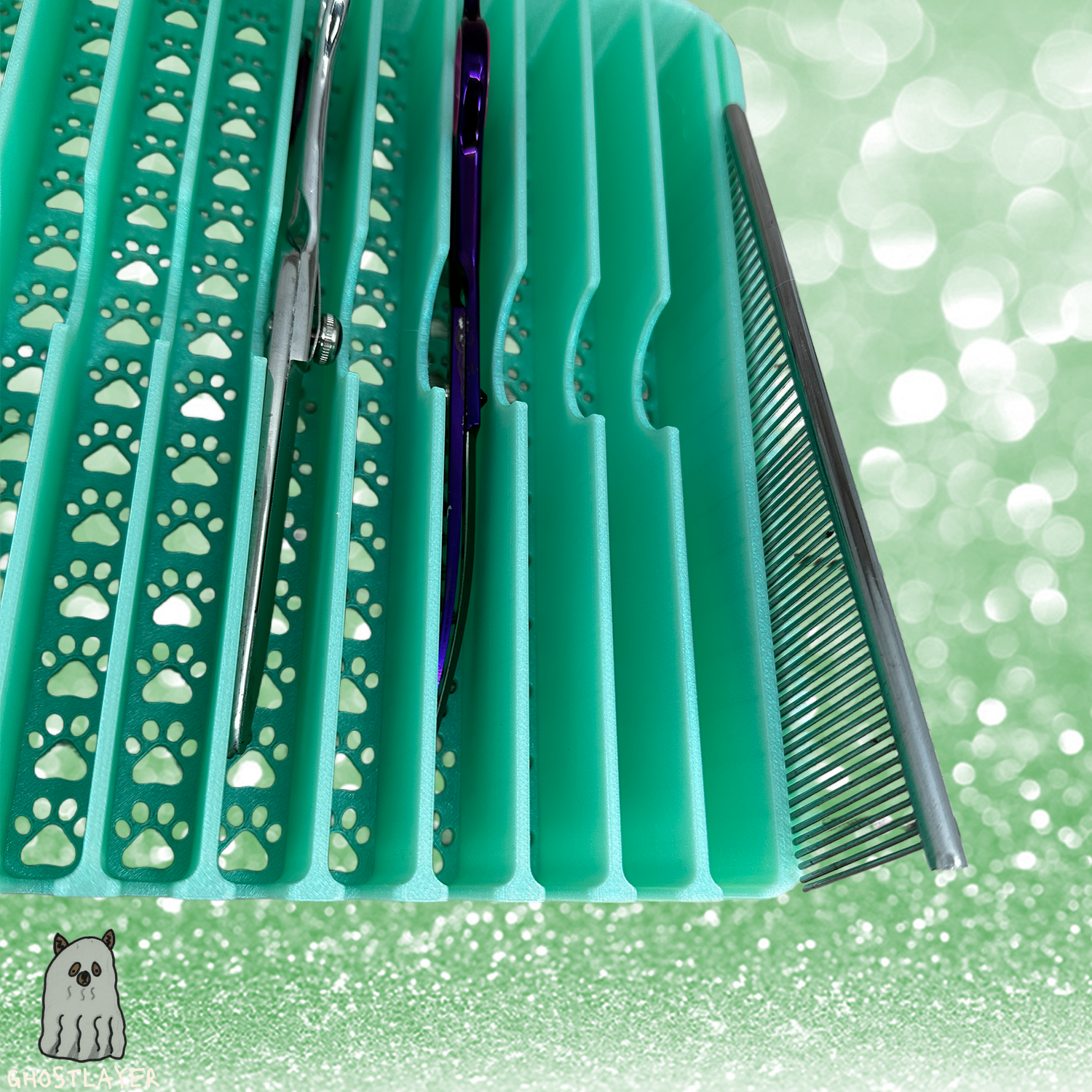 The Sarabi V2 - Lay Flat Dog Grooming Scissor Holder | Holds 11 Scissors 2 Combs |