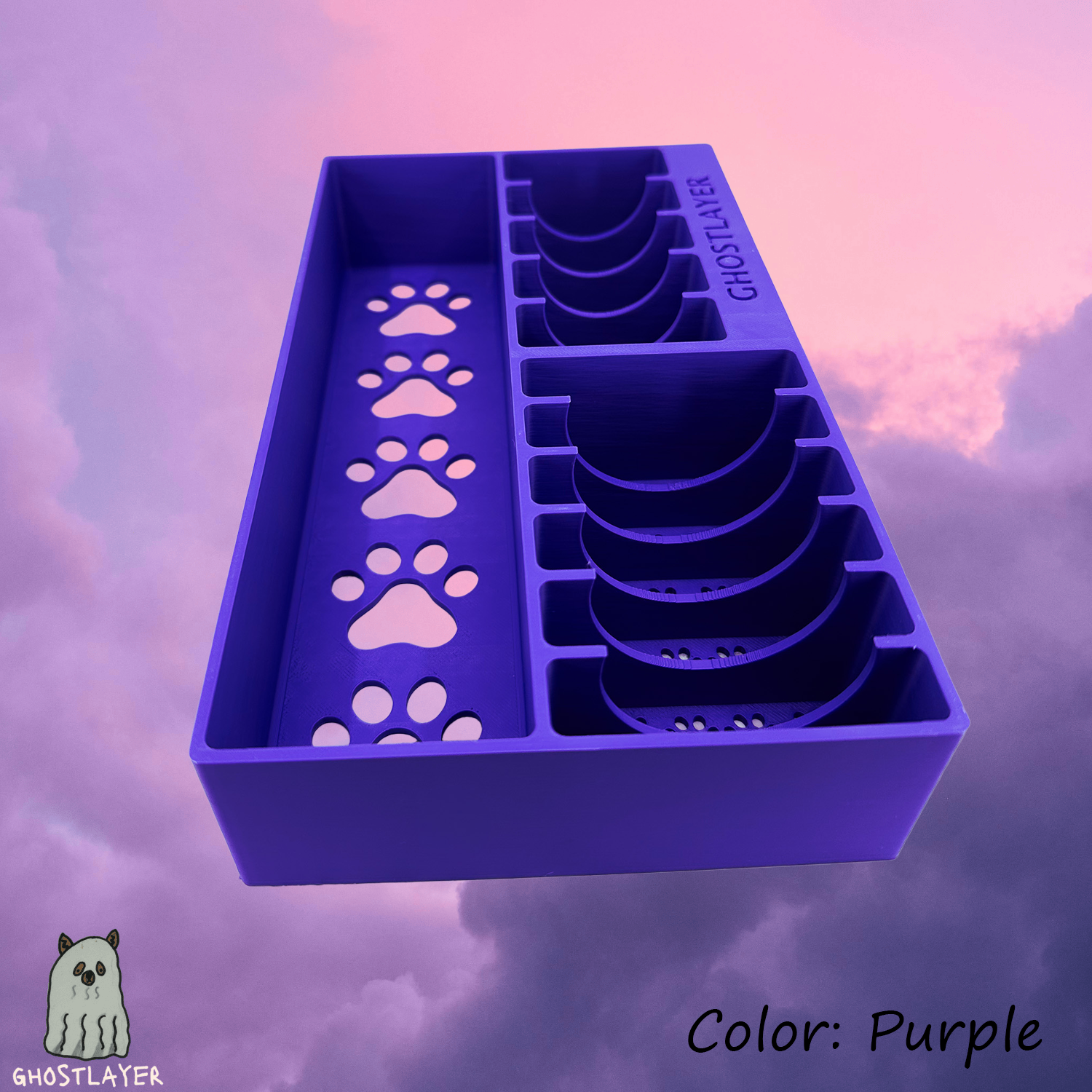 The Brussels Griffon -- Dog Grooming Clipper and Blade Holder. Holds One Large Clipper, 6 Wide and 5 Standard Blades. Optional Lid.