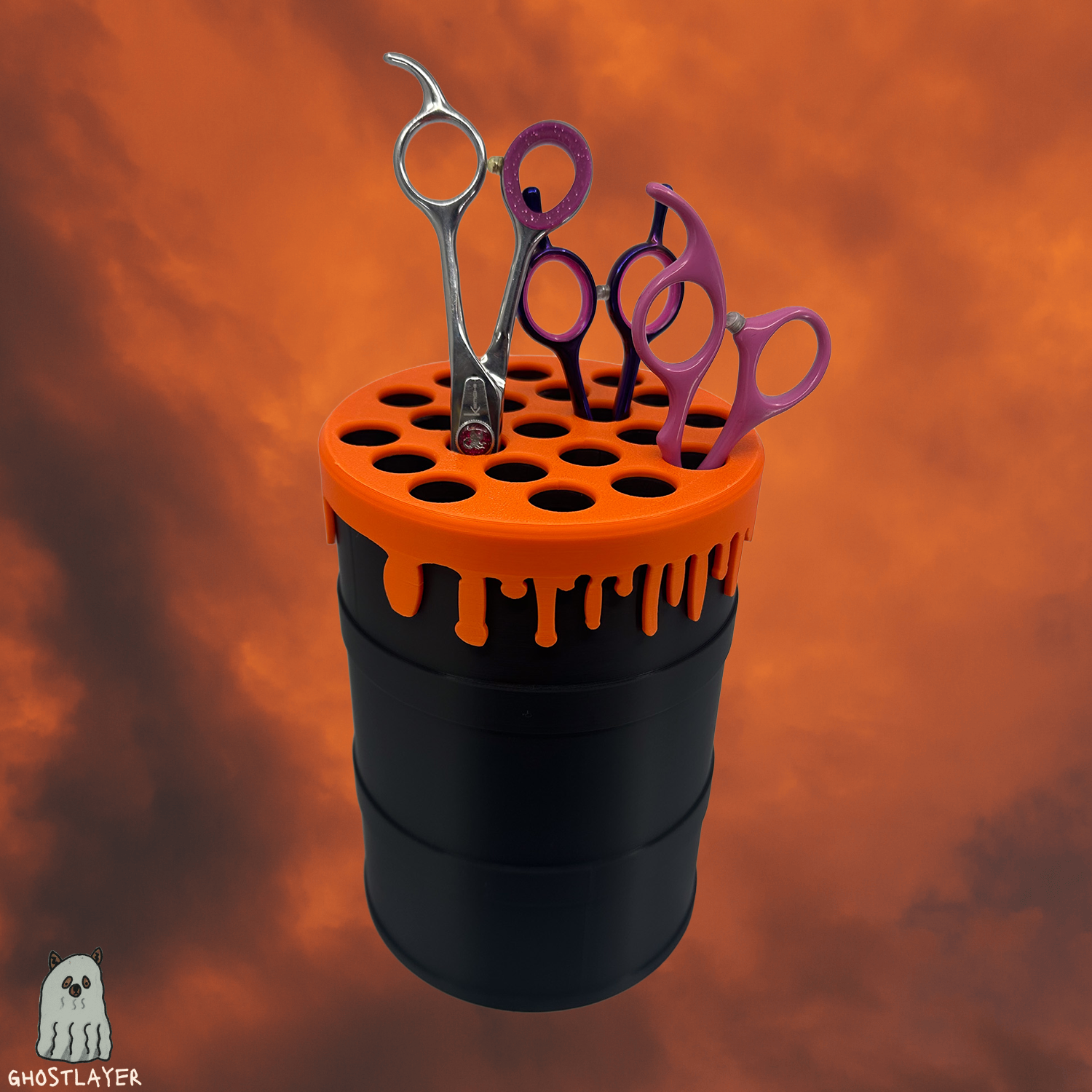 The Boo Goo Barrel- Dog Grooming Scissor Holder- Holds 21