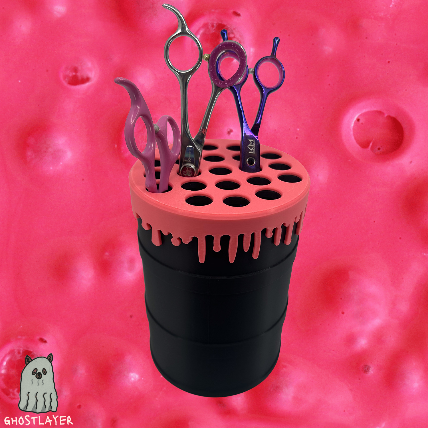 The Boo Goo Barrel- Dog Grooming Scissor Holder- Holds 21