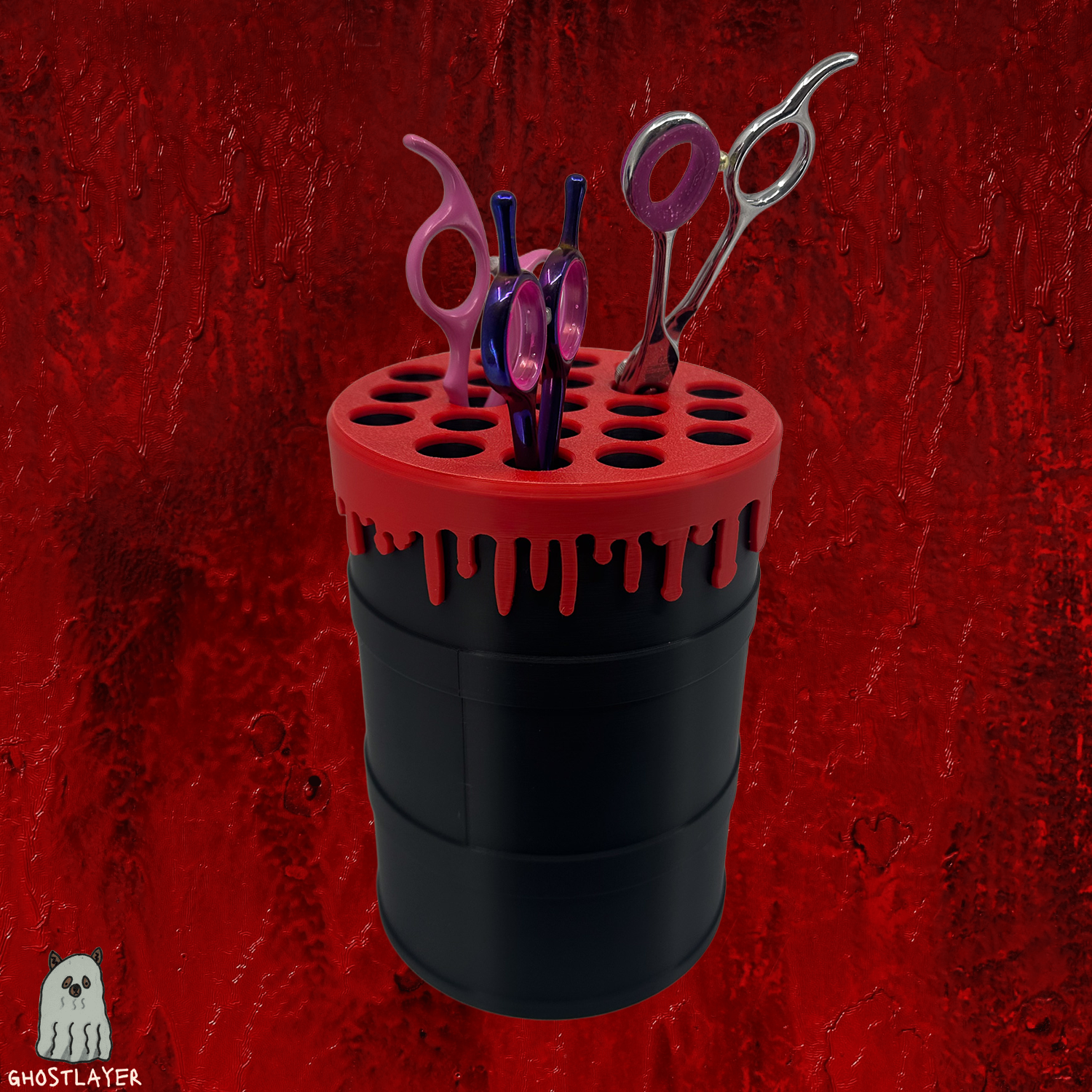 The Boo Goo Barrel- Dog Grooming Scissor Holder- Holds 21