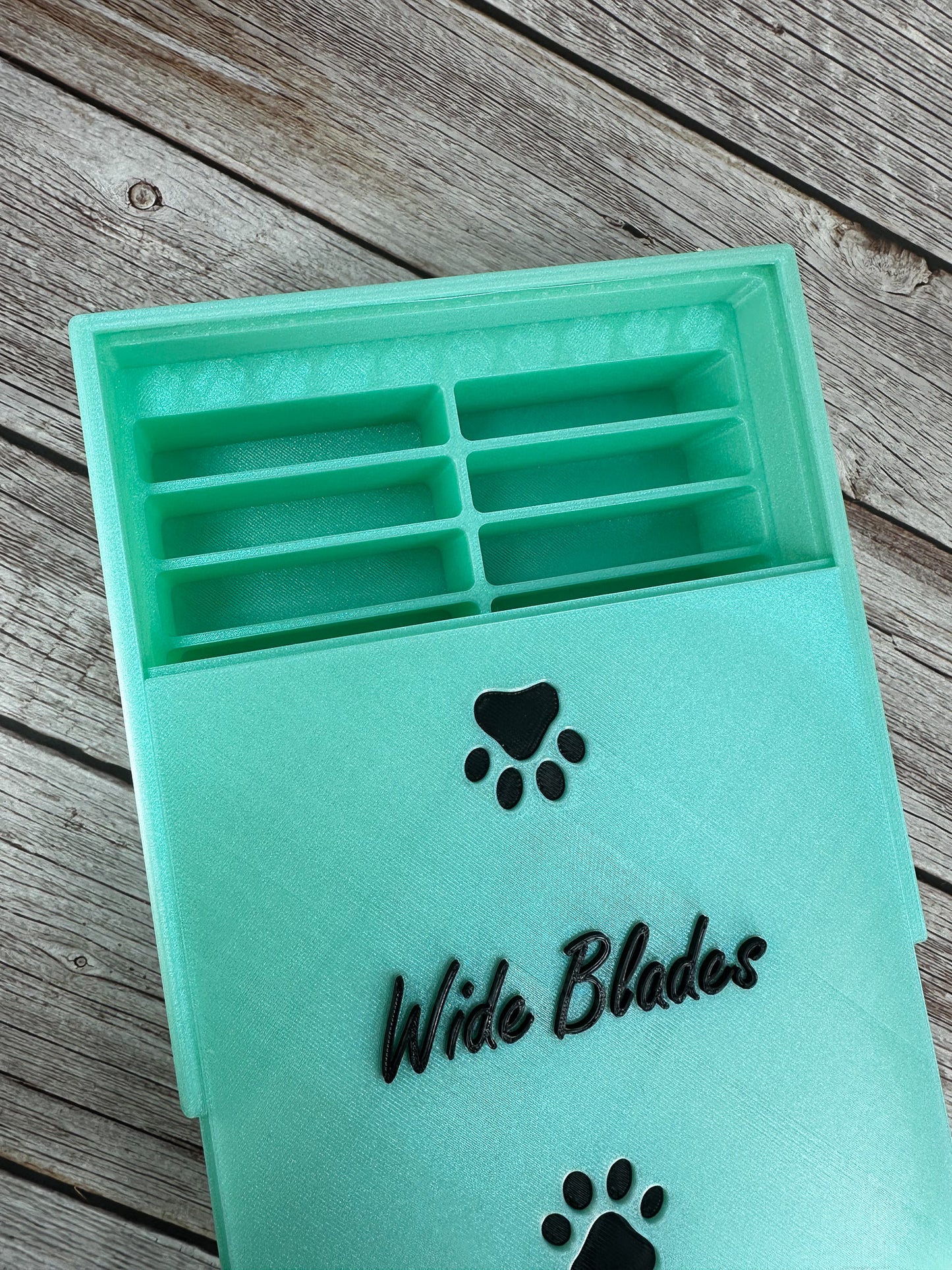 The Blade Box- *Wide* Dog Grooming Standard Size Clipper Blade Holder with Lid | up to 16 |