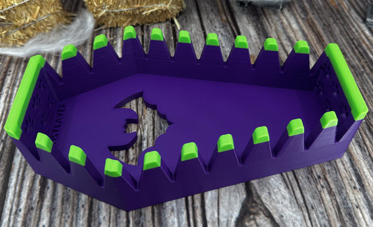 The Coffin Chihuahua *Halloween-Ghastly Green and Purple* - Dog Grooming Scissor Holder— Up to 10 pairs, Simple organizer |