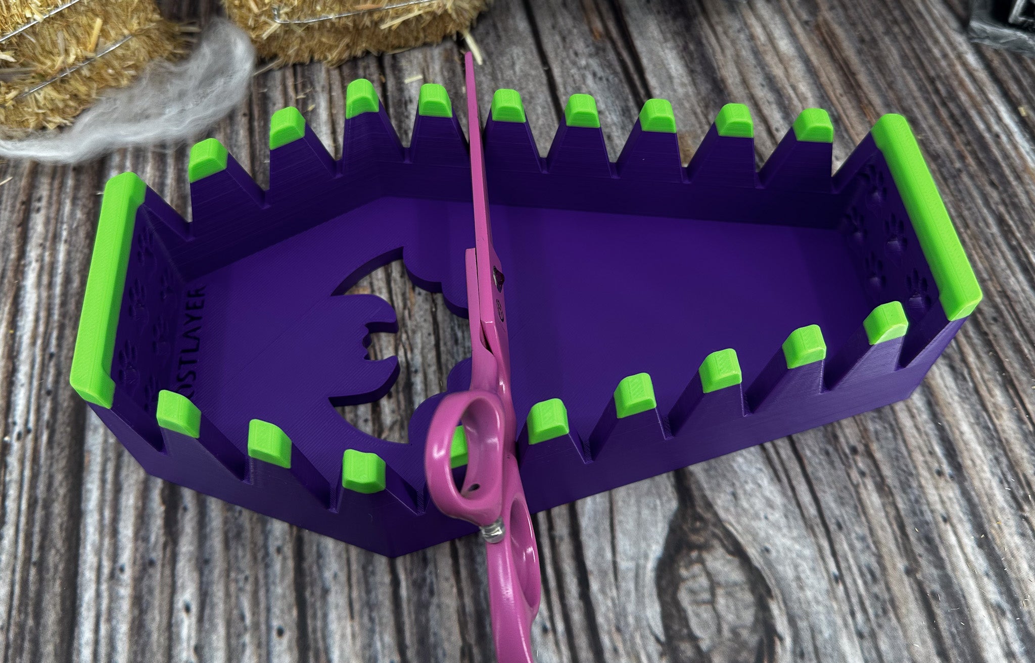 The Coffin Chihuahua *Halloween-Ghastly Green and Purple* - Dog Grooming Scissor Holder— Up to 10 pairs, Simple organizer |