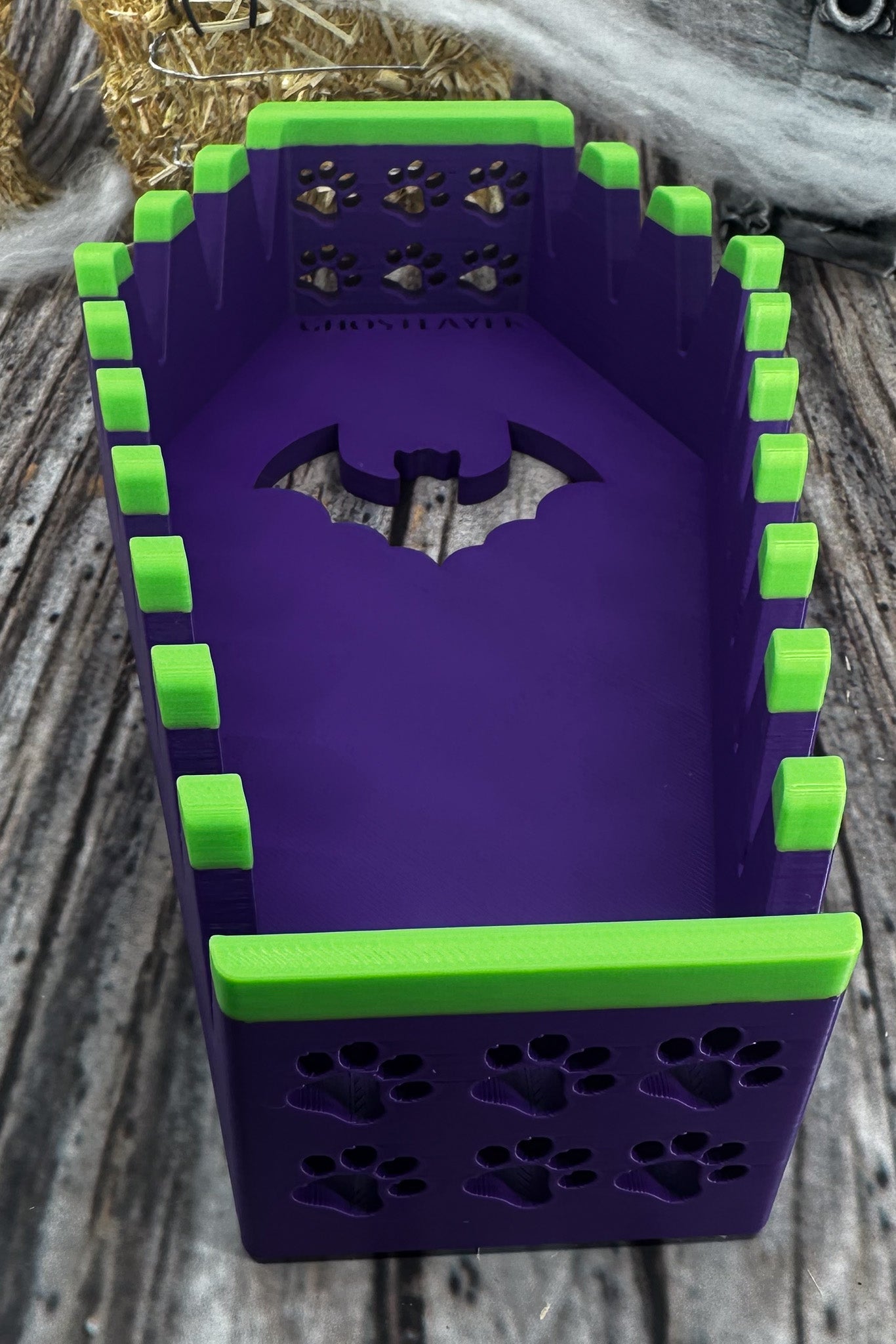 The Coffin Chihuahua *Halloween-Ghastly Green and Purple* - Dog Grooming Scissor Holder— Up to 10 pairs, Simple organizer |