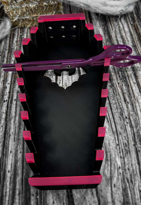 The Coffin Chihuahua *Gothic Black and Pink* - Dog Grooming Scissor Holder— Up to 10 pairs, Simple organizer |