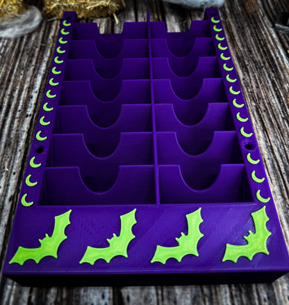 The Bloodhound - *Halloween-Ghastly Green and Purple* Wall Mountable Dog Grooming Standard/Wide Size Clipper Blade Holder | 8 Standard/Wide