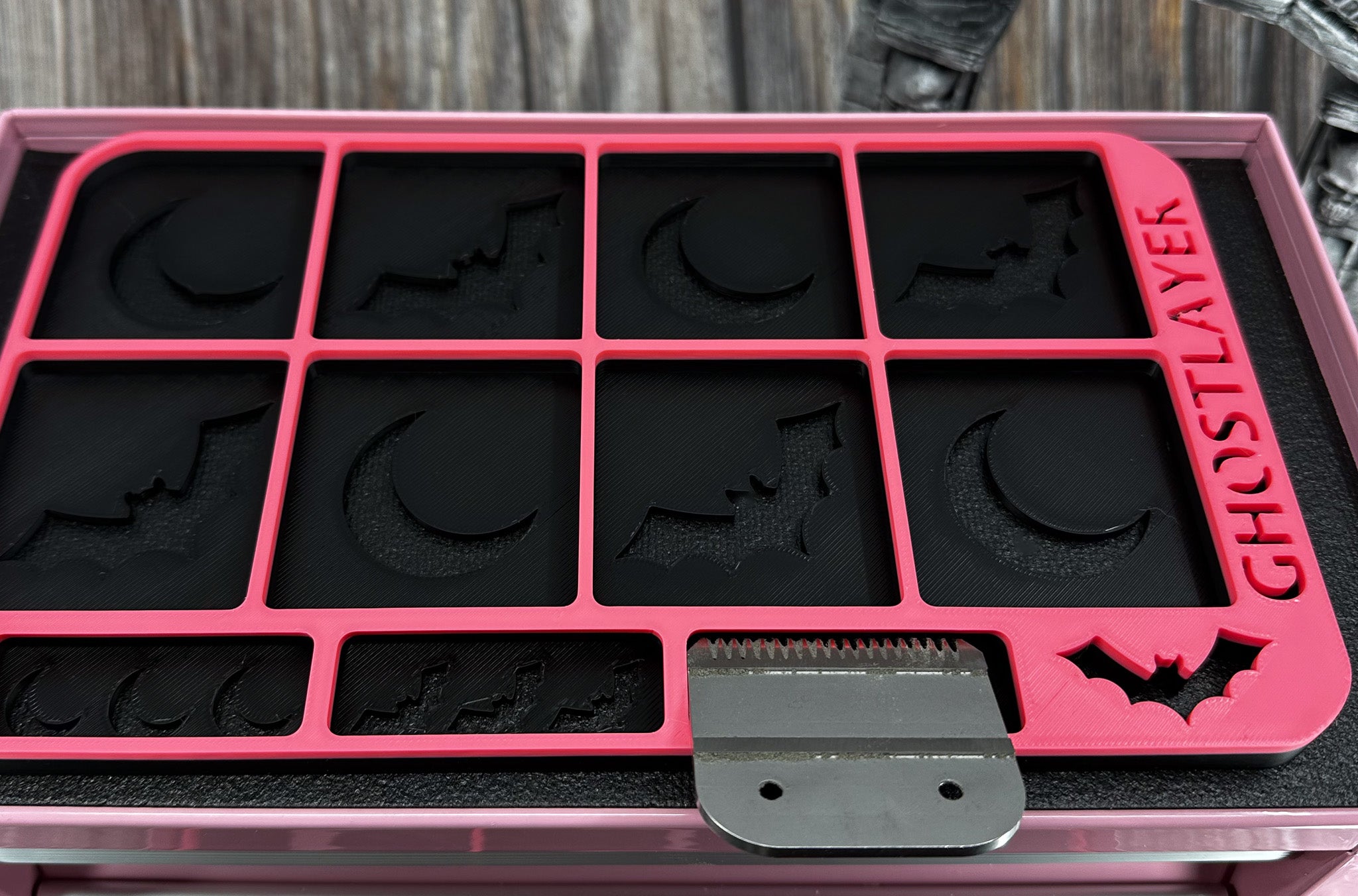 Kobalt Mini Toolbox-Dog Grooming Toolbox Insert Bundle *Halloween-Gothic Black and Pink* | Holds Scissors, Standard Blades and more