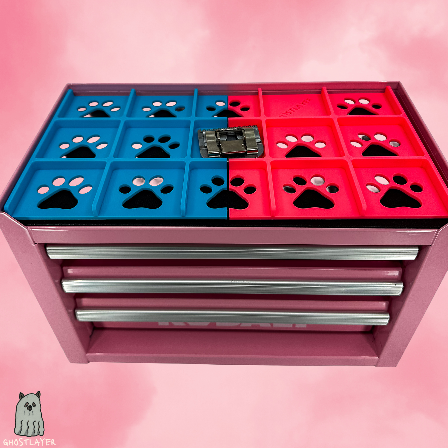 Kobalt Mini Toolbox Top Organizer (Two Drawer w/Lid and Three Drawer)- Split Blade Holder- Holds 15 Standard Size Blades