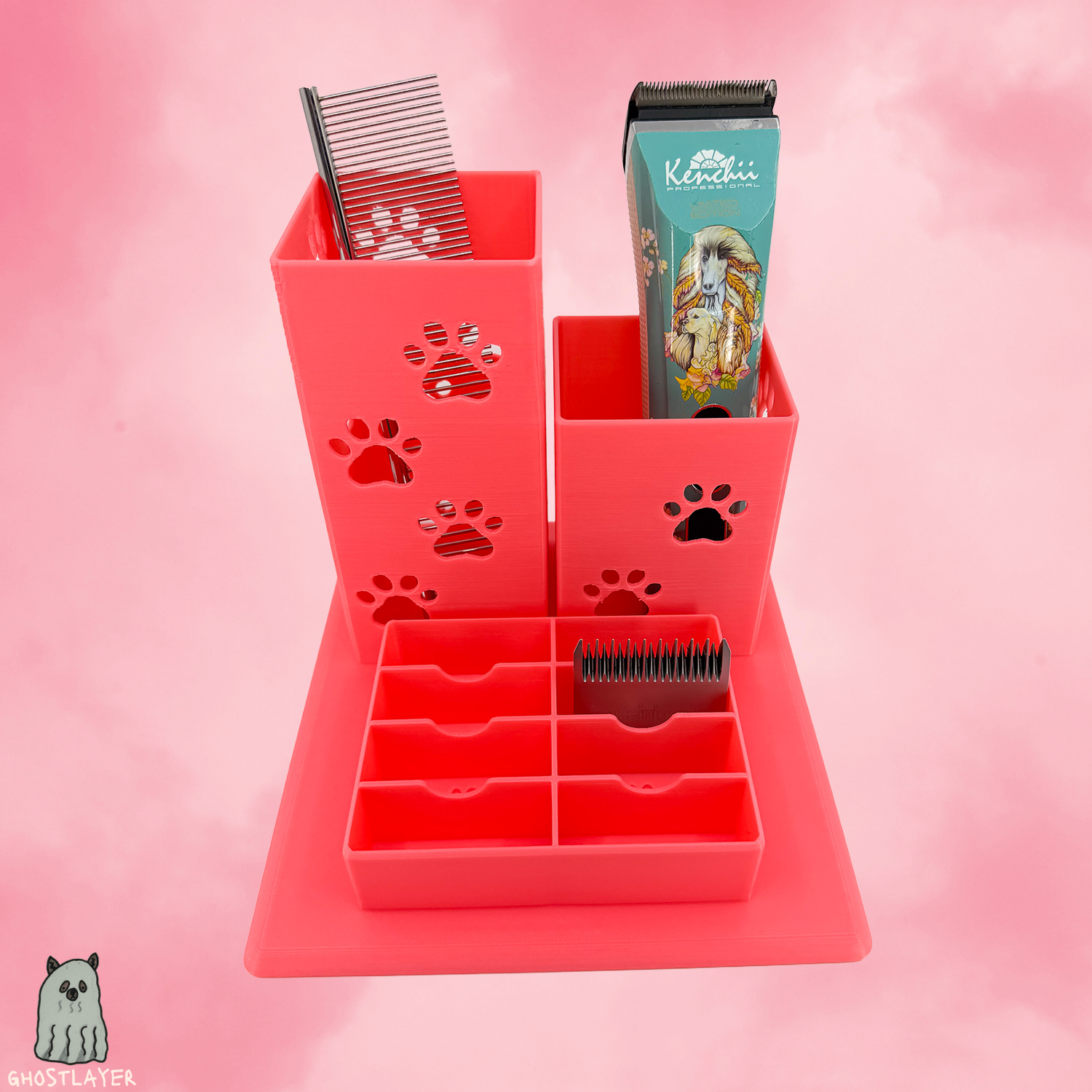 The Frenchie - Dog Grooming Brush and Standard Size Blade Holder, Simple Organizer |